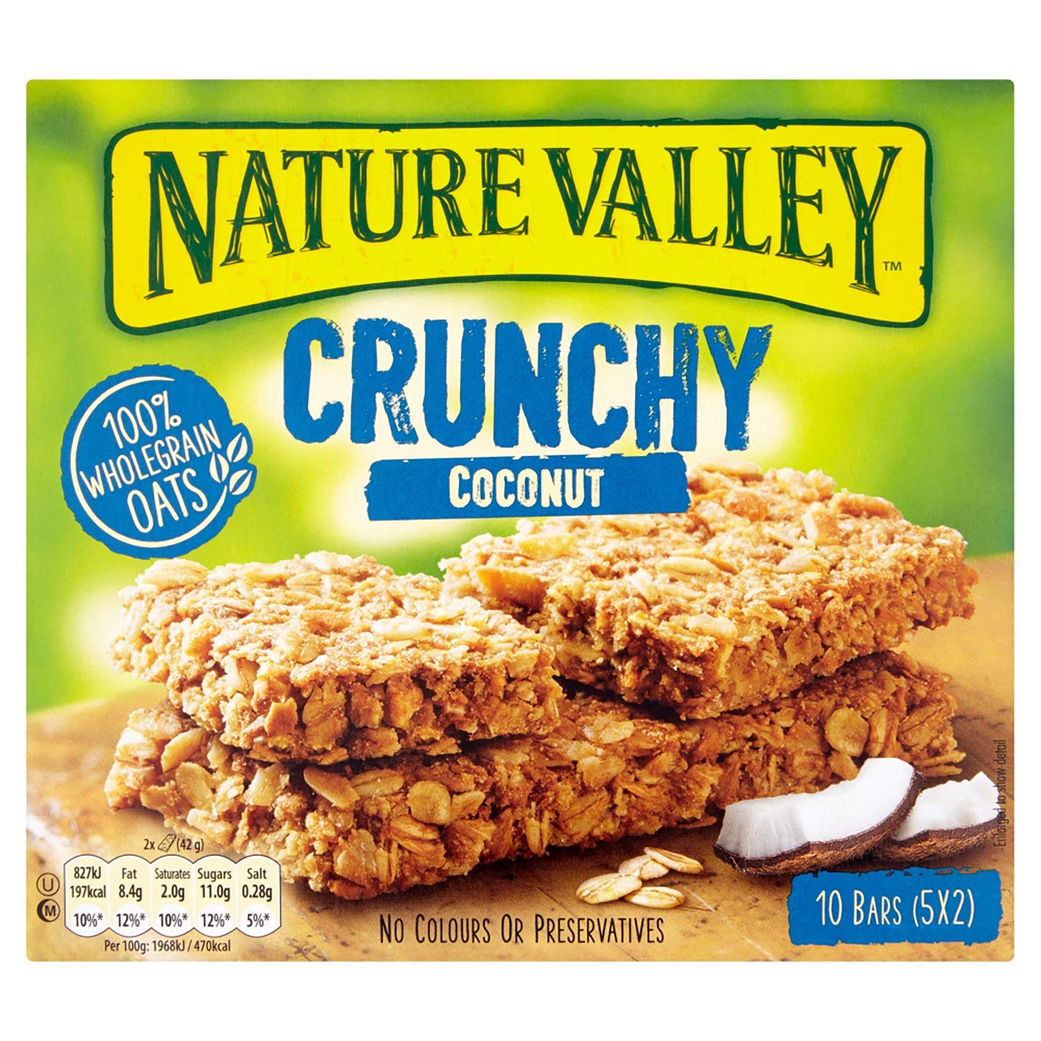 nature valley crunchy coconut cereal bars 42g (pack of 25 bars)