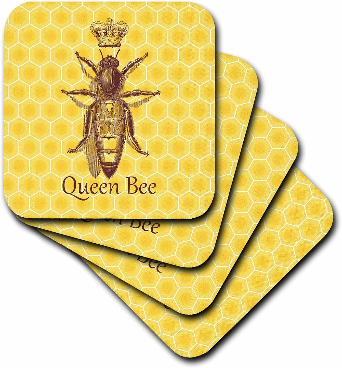 russ billington 设计 – stately queen 蜜蜂与皇冠 over 黄色