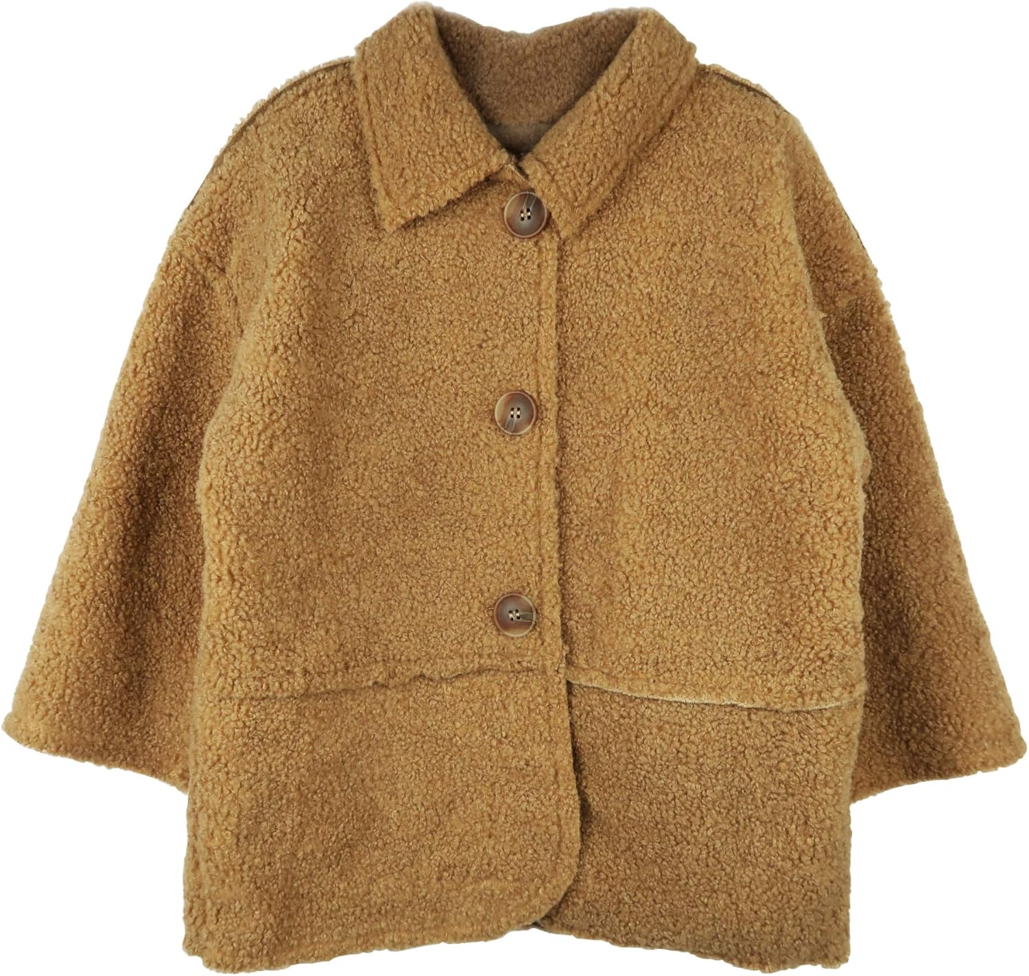 contikids 女孩礼服外套纽扣冬季人造羊毛外套外套 棕色 11 (5-6