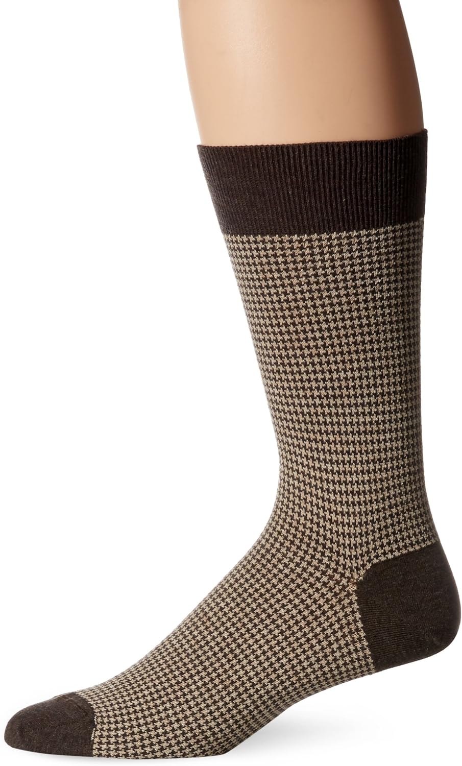 punto 男士双色犬牙齿袜 深棕色 sock size:10-13/shoe size: 6-12