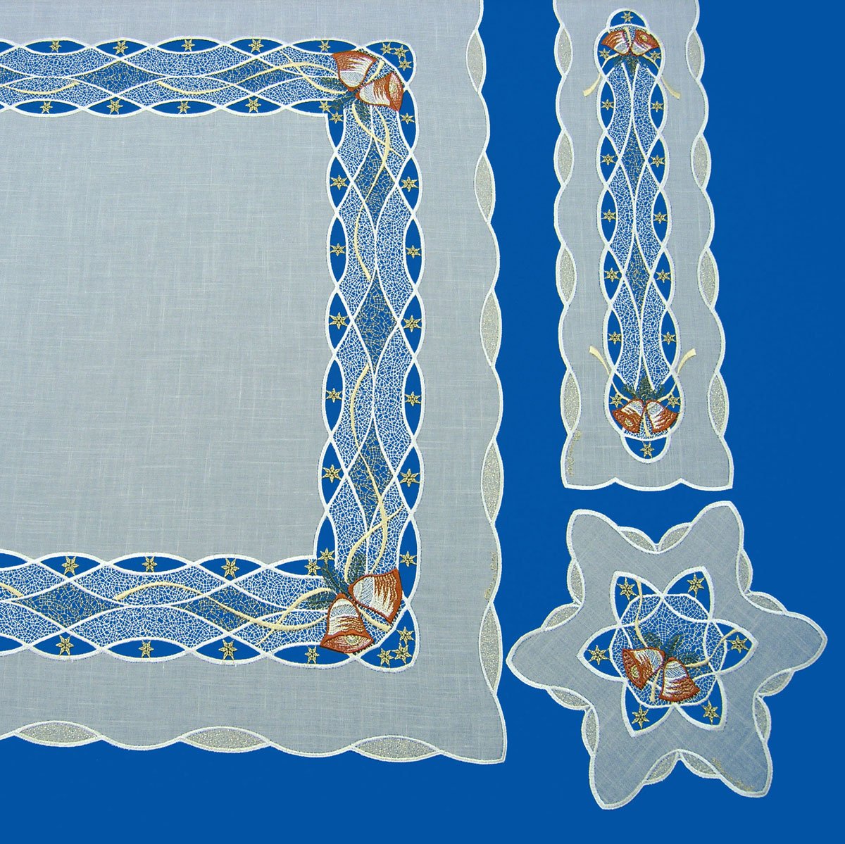 plauner spitze 5.9 x 13.6 cm 圣诞蕾丝铃铛戒指 浅椭圆形桌布