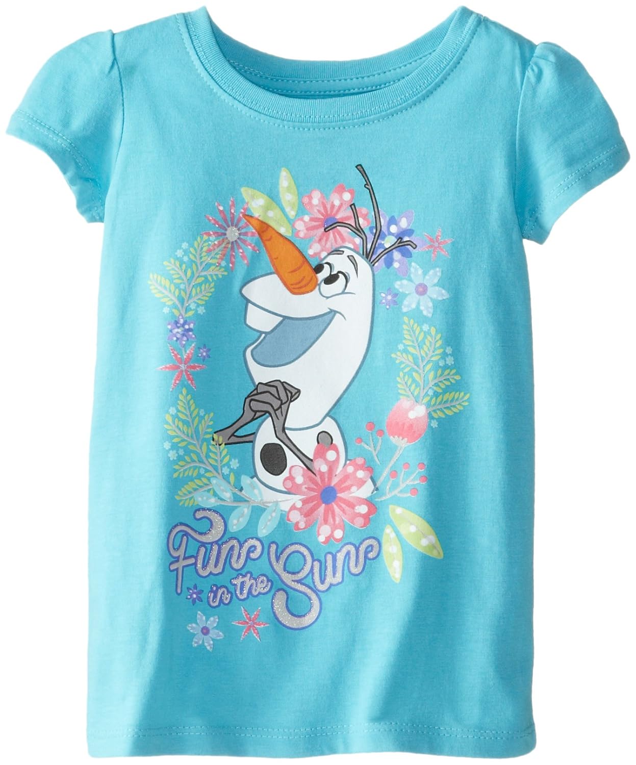 frozen fever olaf flower short-sleeve graphic t-shirt 浅绿色 2t
