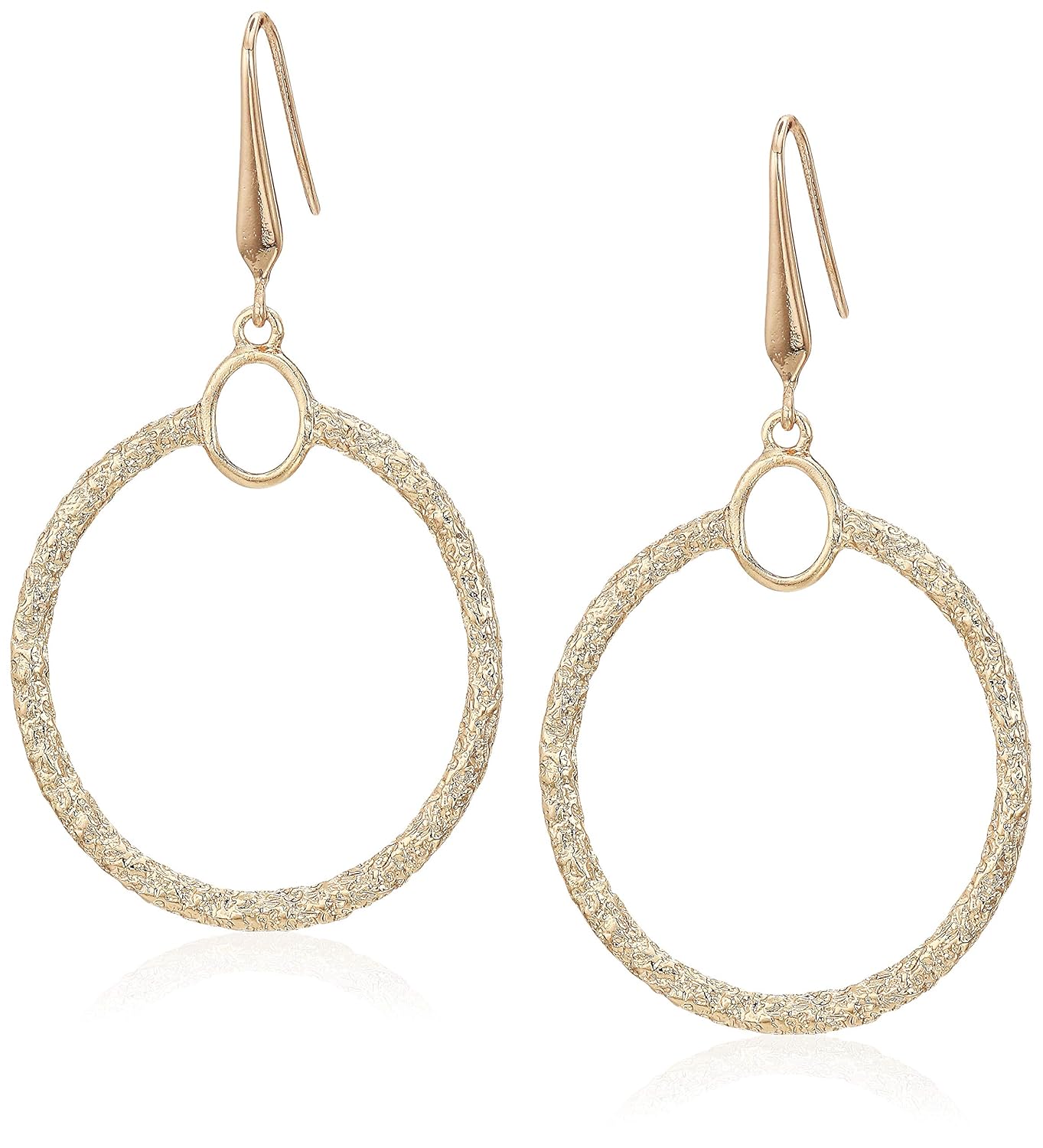 steve madden 简单纹理悬挂环状耳环