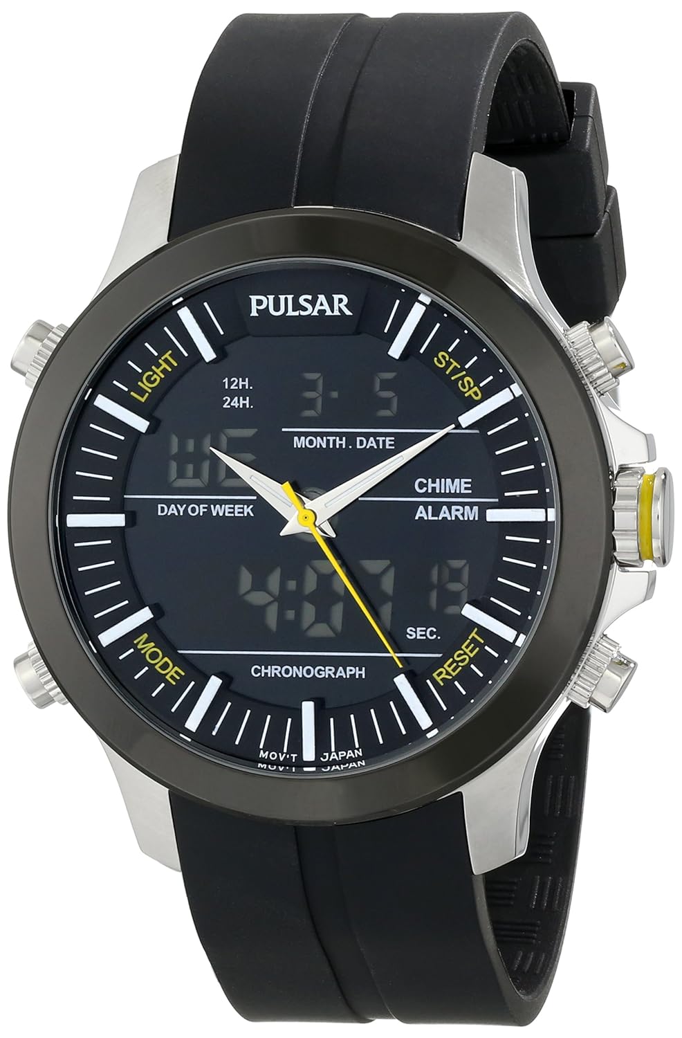 pulsar mens pw6001 "active sport" stainless steel watch
