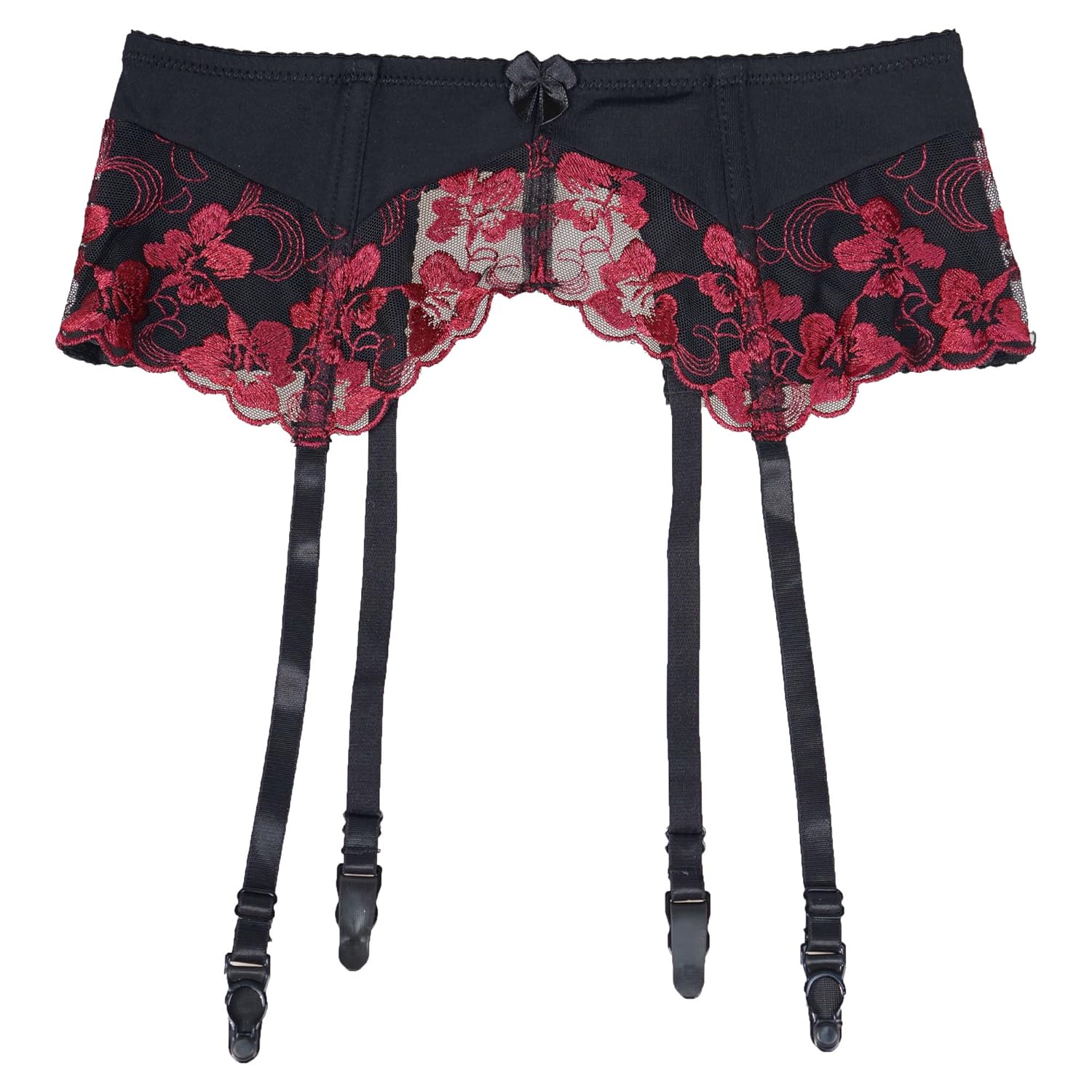 tvrtyle *红色刺绣花朵女士性感袜带丝袜金属扣 s086