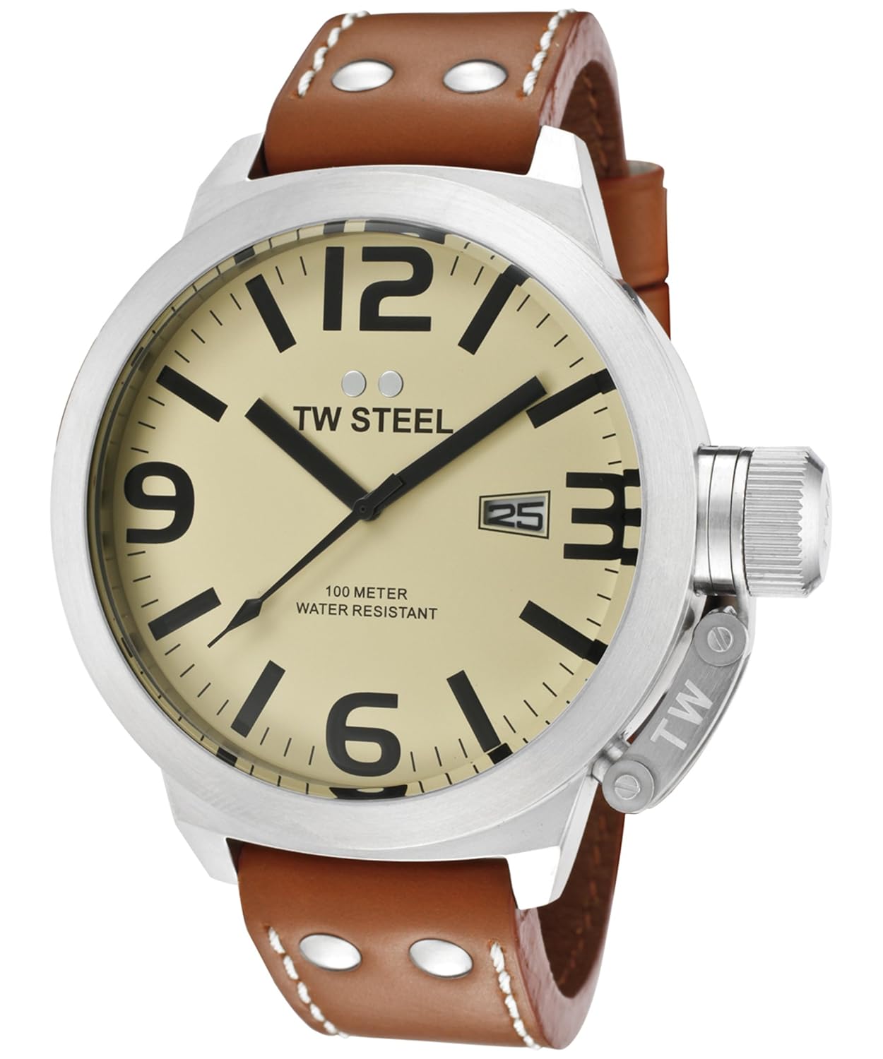 tw 钢男式 tw21 canteen 象牙色表盘手表