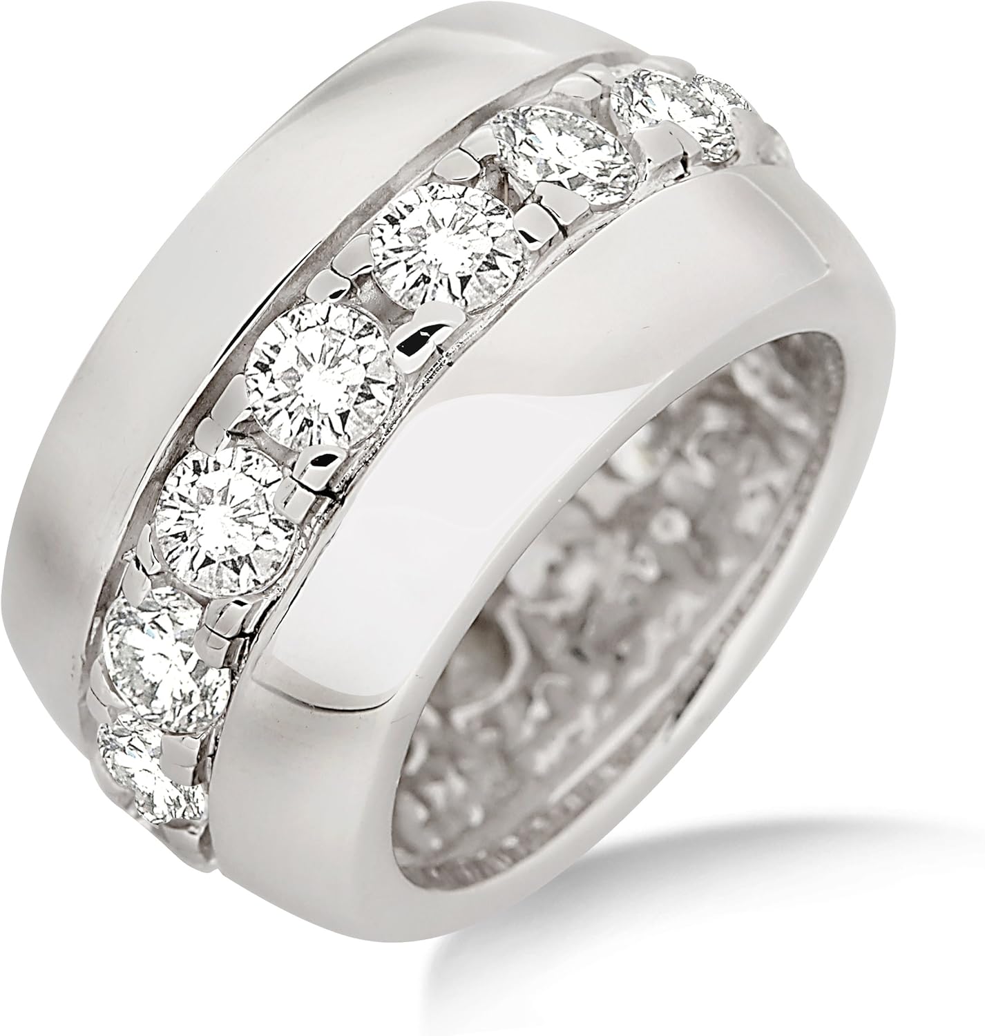 byjoy 锆石槽镶纯银戒指