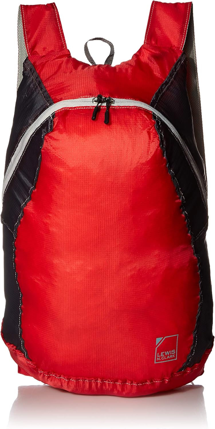 lewis n clark electrolight backpack, red/charcoal, one size