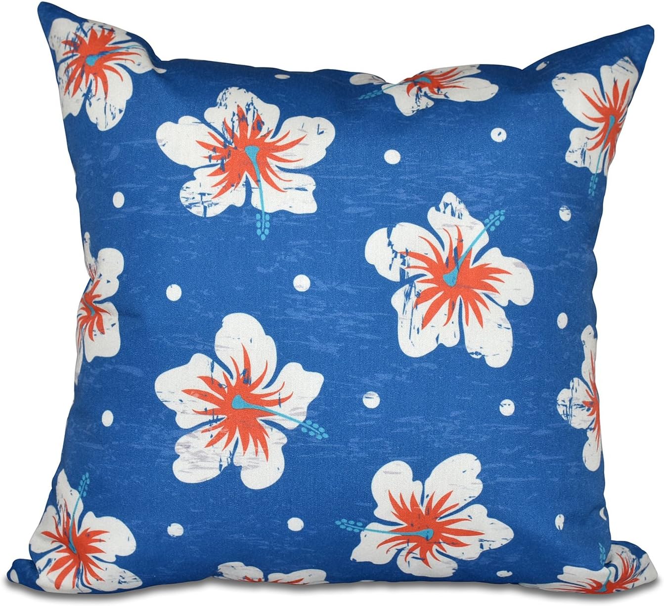 e by design 20" x 20" 芙蓉花蓝色花卉印花枕头