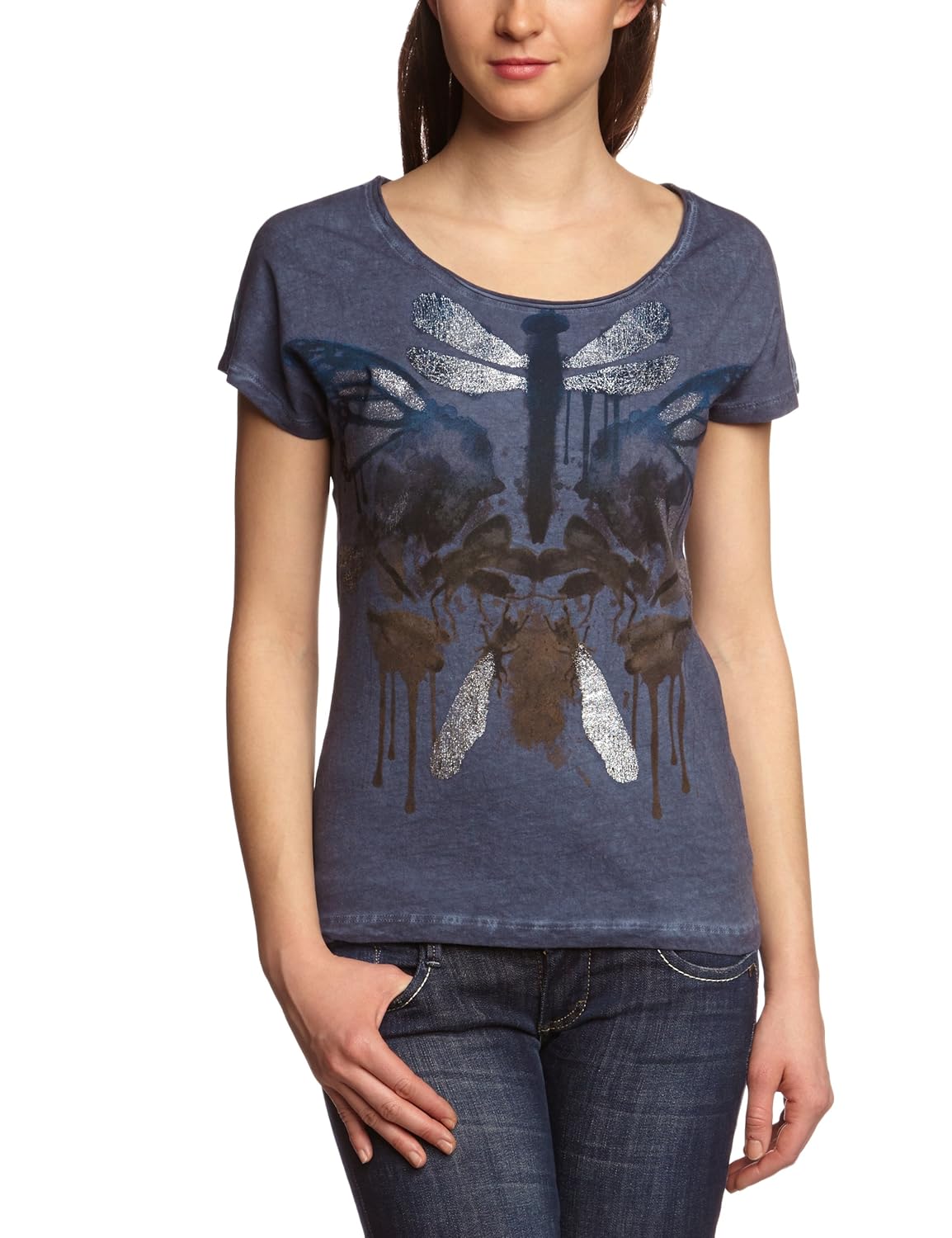 only 女士 t 恤15074526 / ink fly s / s top jrs bb blau s / 36