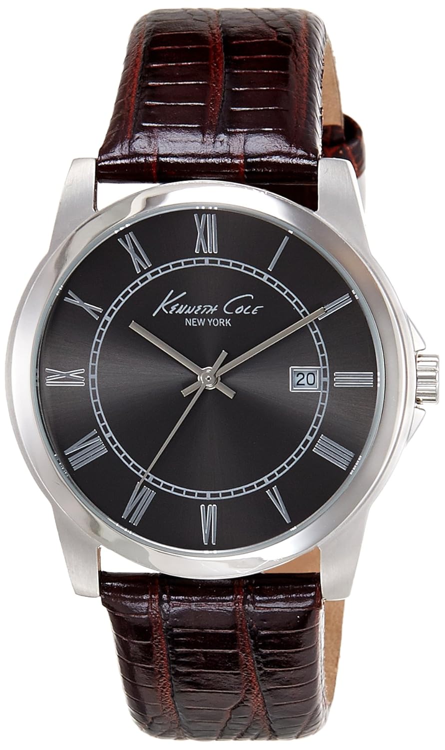 kenneth cole new york 男式"经典"石英不锈钢和皮革