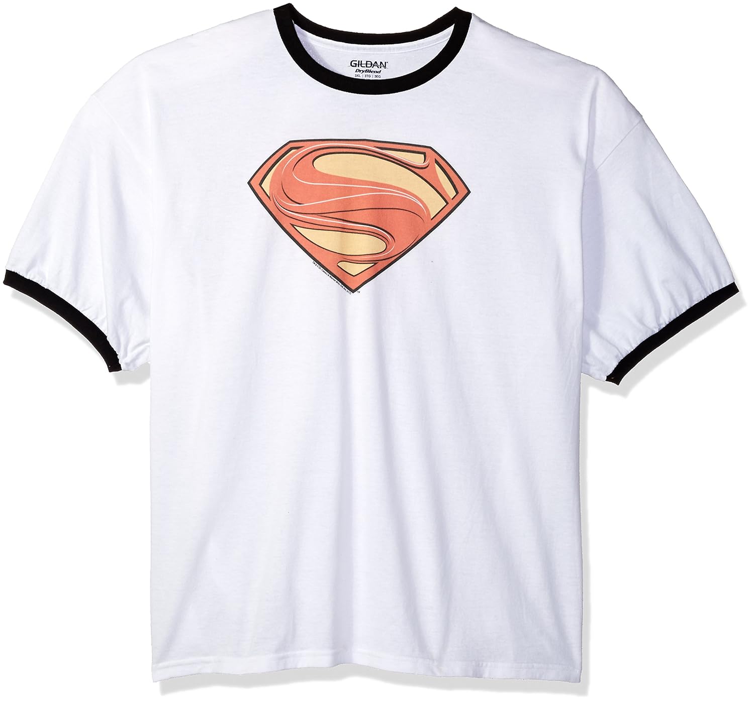 trevco 男式超人钢铁之躯短袖 t 恤,纯白色/黑色,s码