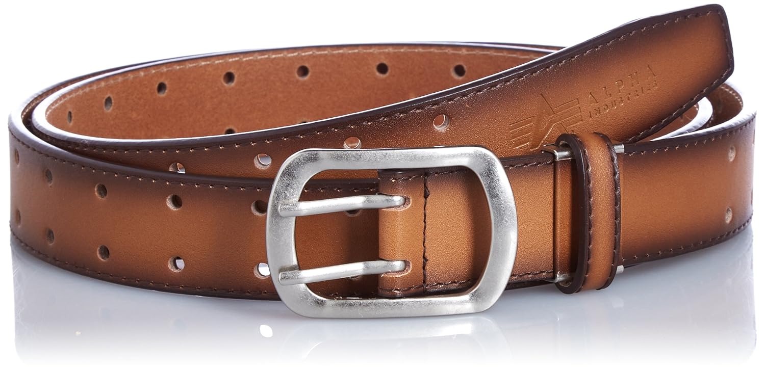 (阿尔法工业)alpha industries inc 牛皮 休闲皮带 双针型 均码 腰围