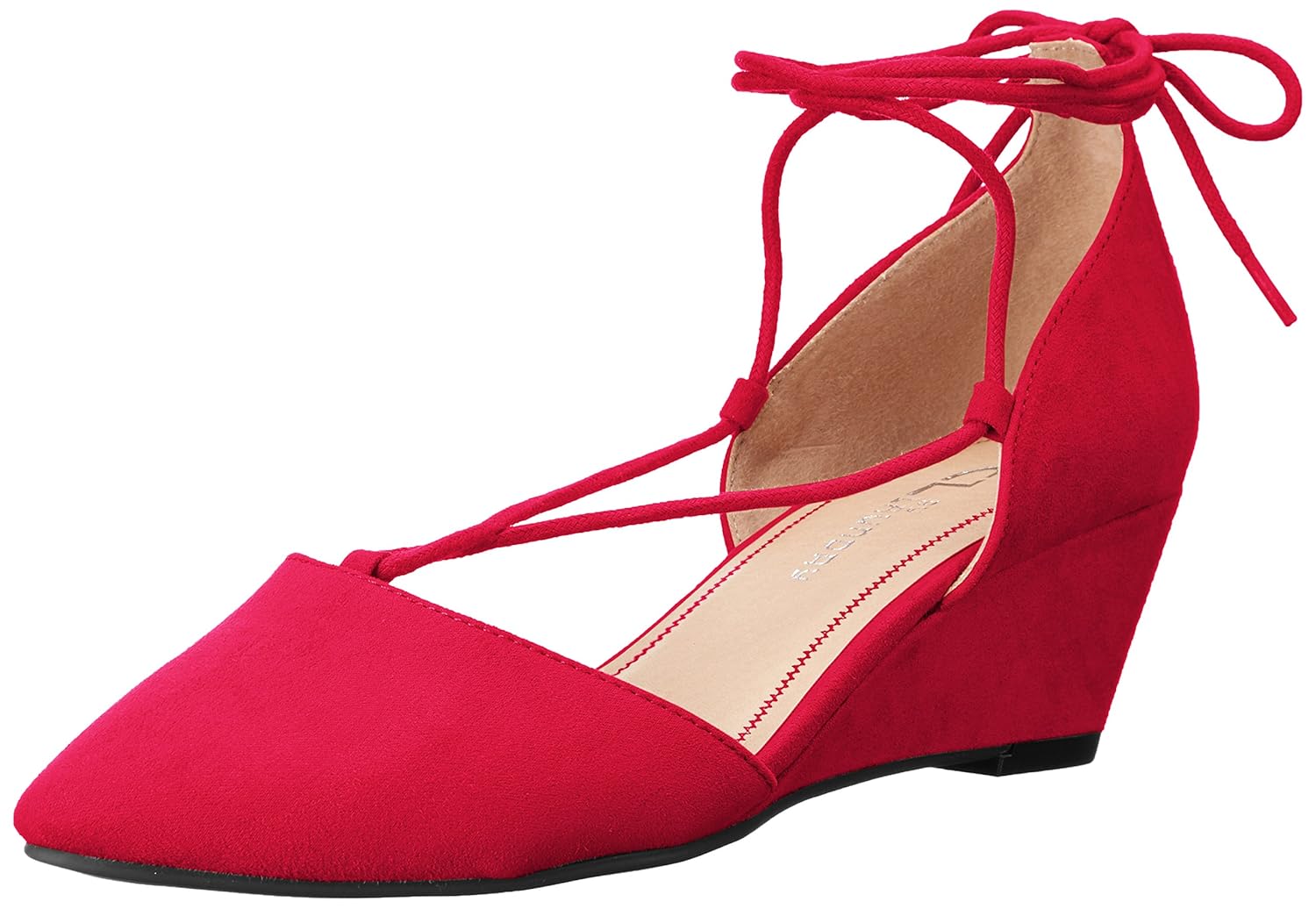 cl by chinese laundry trissa ghillie 女士坡跟鞋 chili 红色*绒面