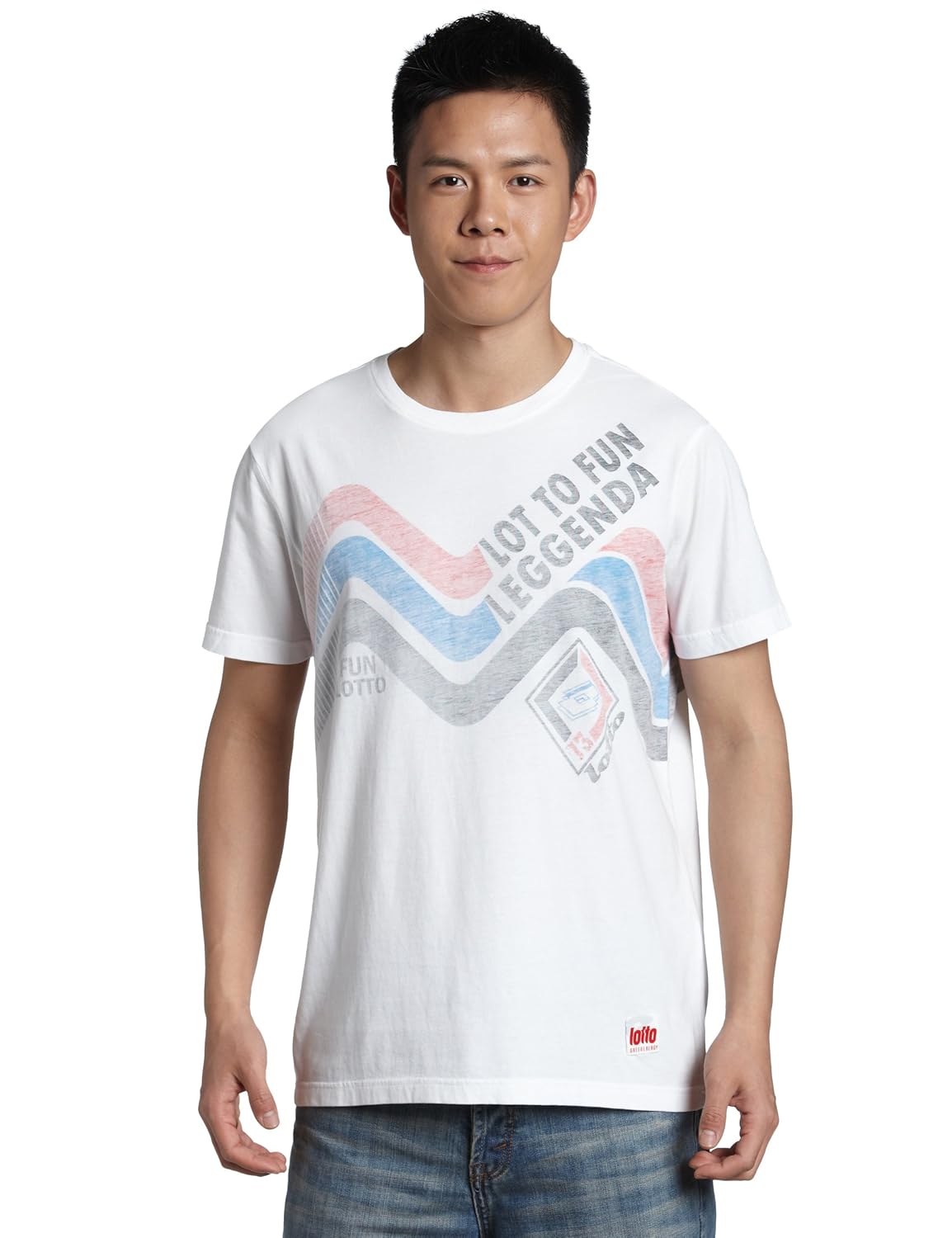 lotto 乐途 logo系列 短袖t恤 男式 乐途白 l etsg005-1