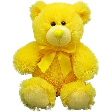 anico 亮熊毛绒玩具 熊 8" 黄色