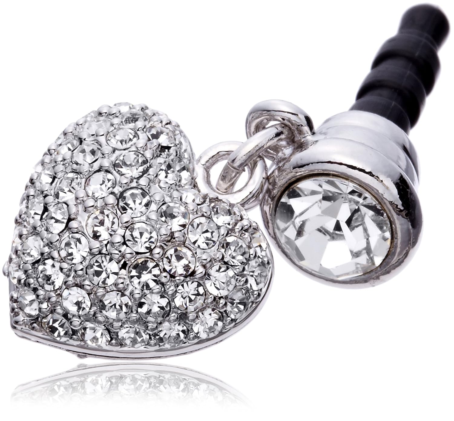 【爱的三重 ] lovexlovexlove 智能手机耳环*心形摇摆银色 ch70015cs