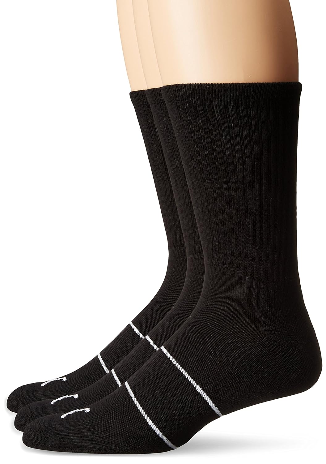 puma 男式3件装超软船袜 黑色/白色 10-13