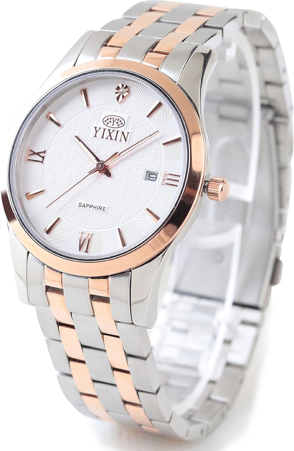 yixin 铱星 简约时尚超薄石英情侣对表(女款)-玫瑰