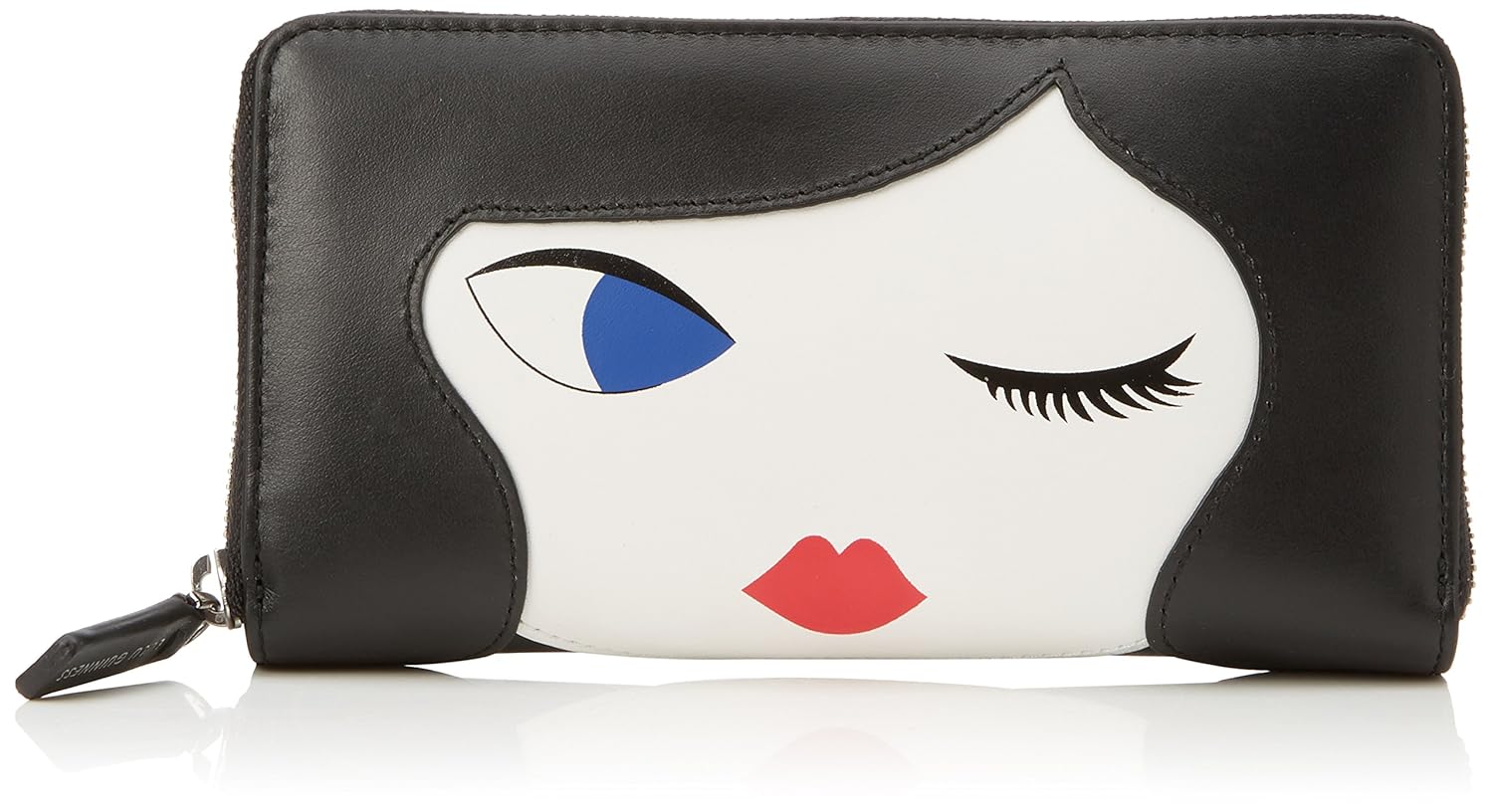 lulu guinness 女士欧式钱包黑色(黑色/粉笔)