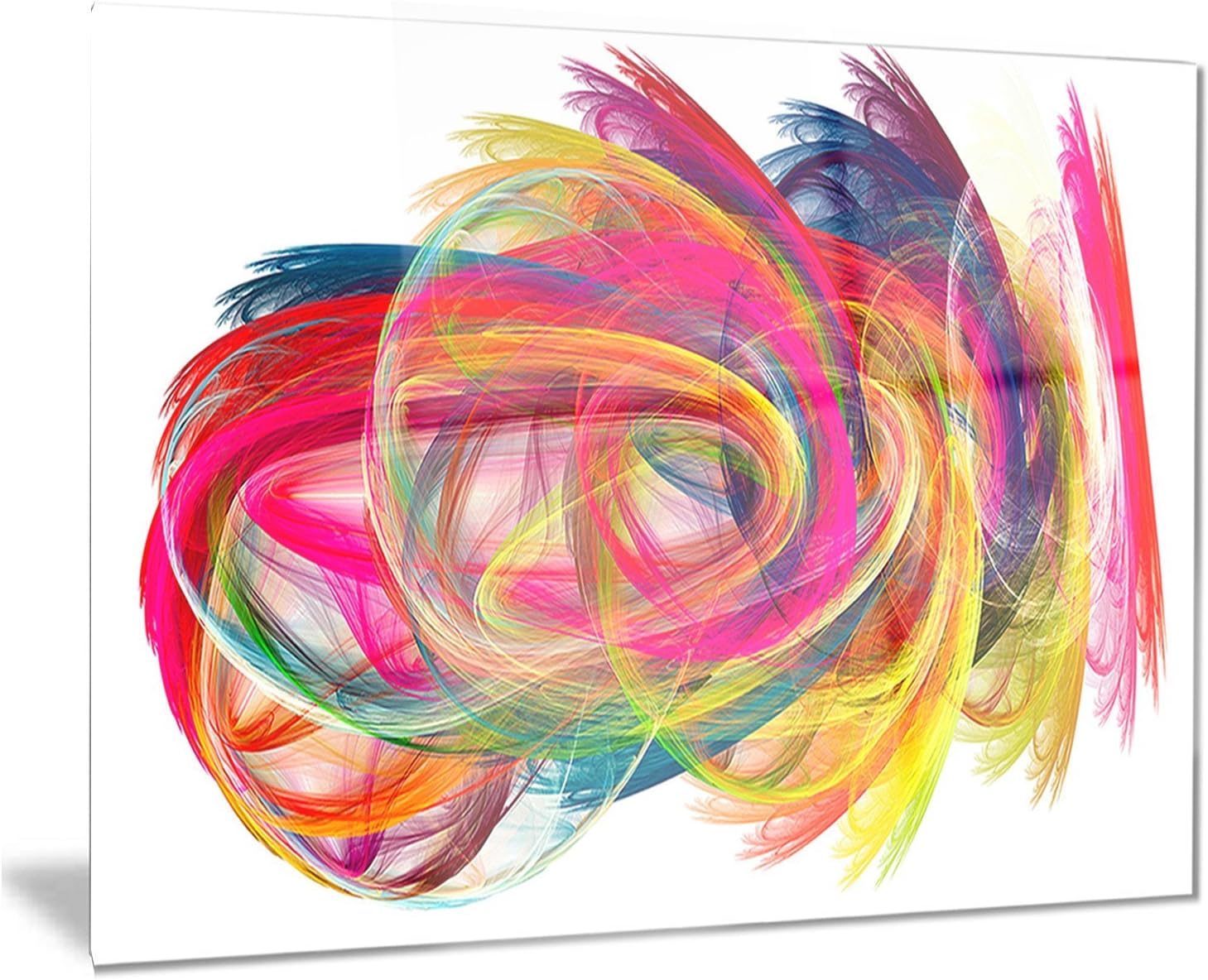 designart 多彩厚笔抽象数字艺术金属墙体艺术 - mt8028 28x12 mt8028