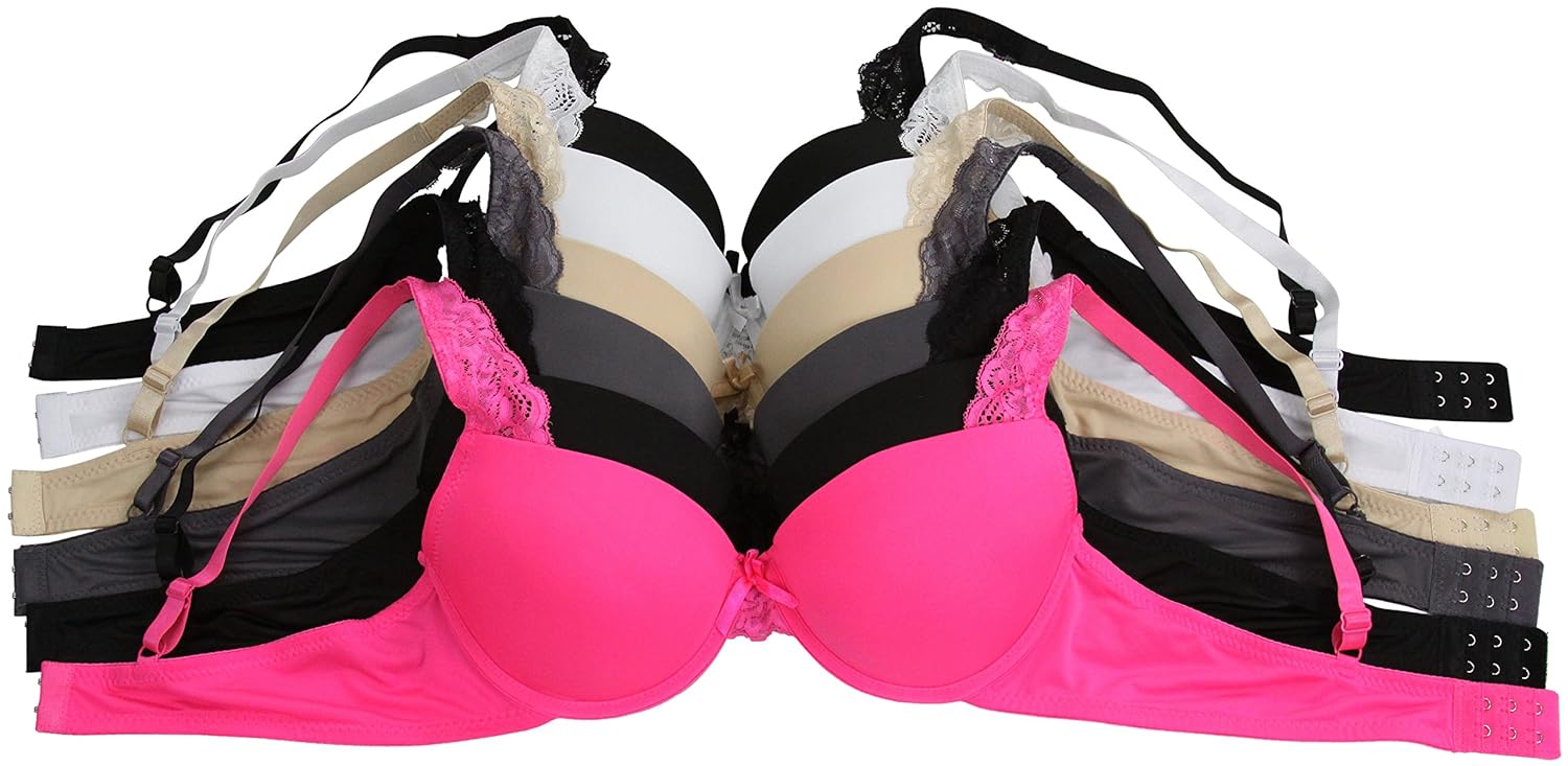 tobeinstyle 女式 6 件装胸罩 demi cup - simple lace 40c