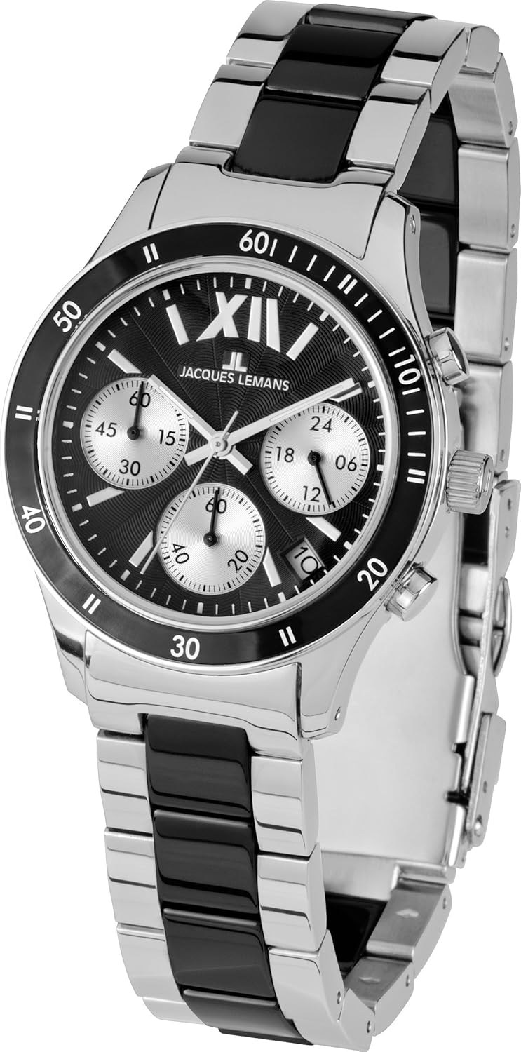 jacques lemans 男式1 – 1681 a 罗马 sport 模拟 chronograph ,高