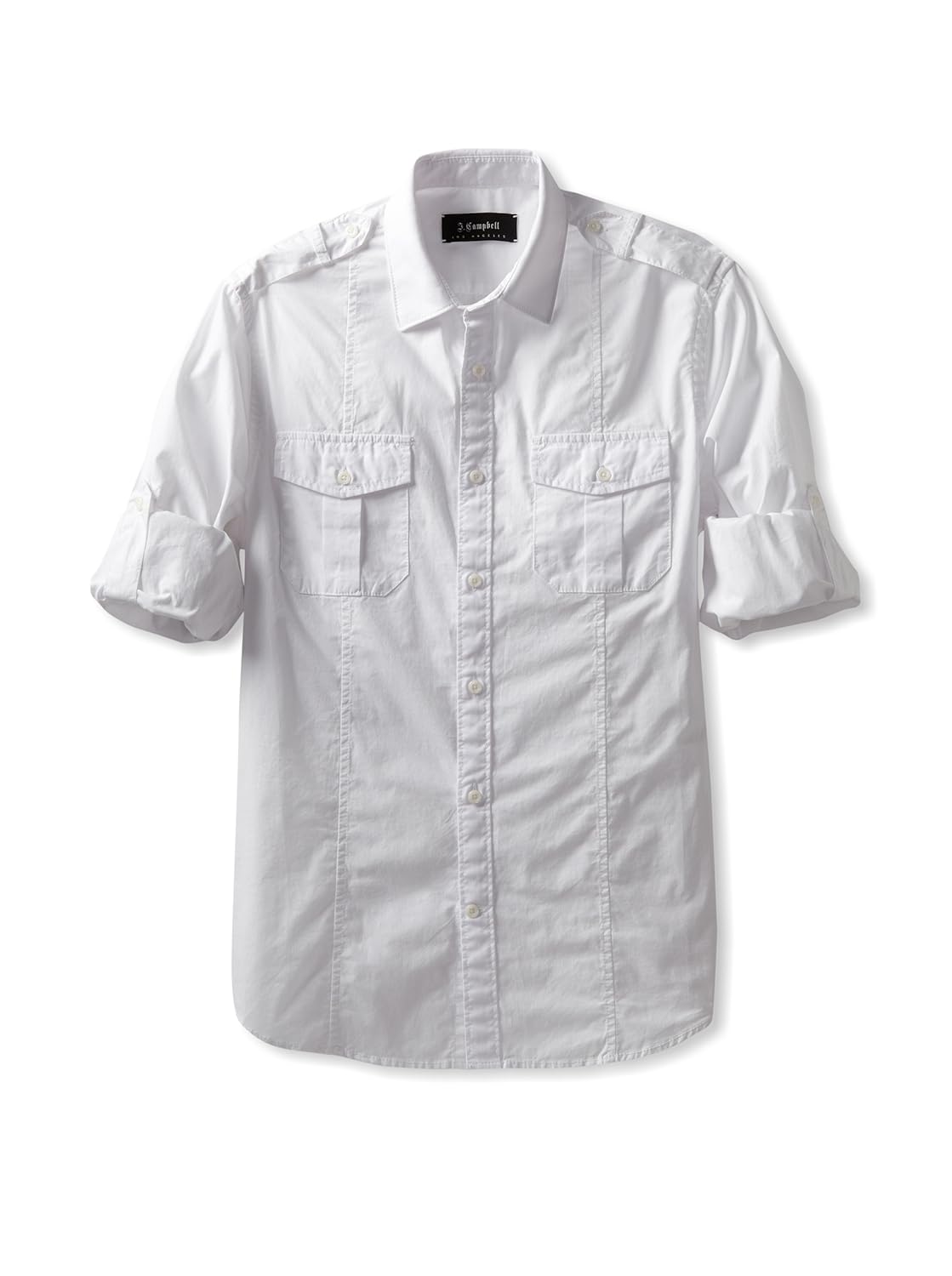 j. campbell 洛杉矶男式 camelo 军装衬衫,白色, s