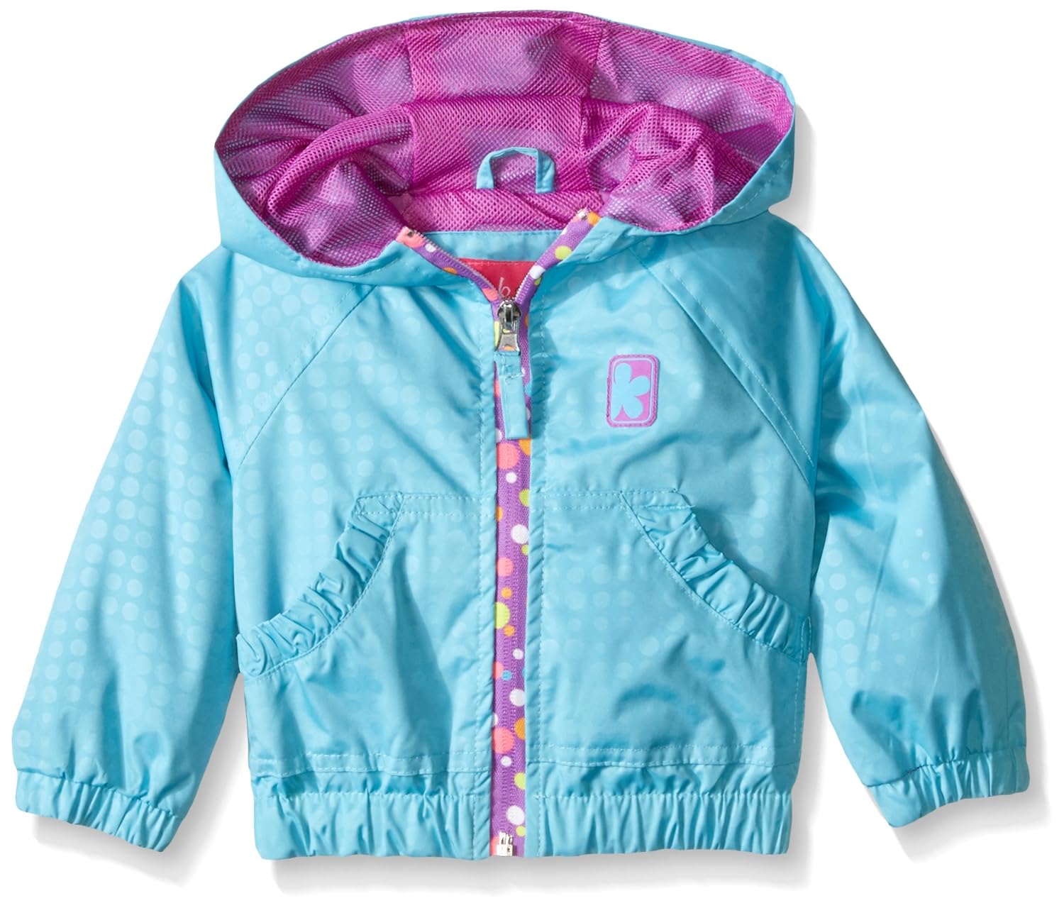 pink platinum baby girls stamp print jacket with printed zip