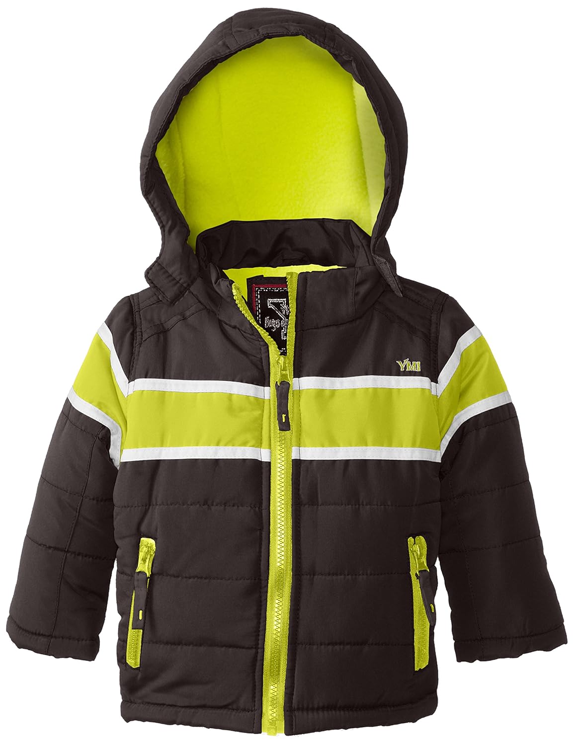 ymi baby boys bubble jacket with contrasting horizontal racing