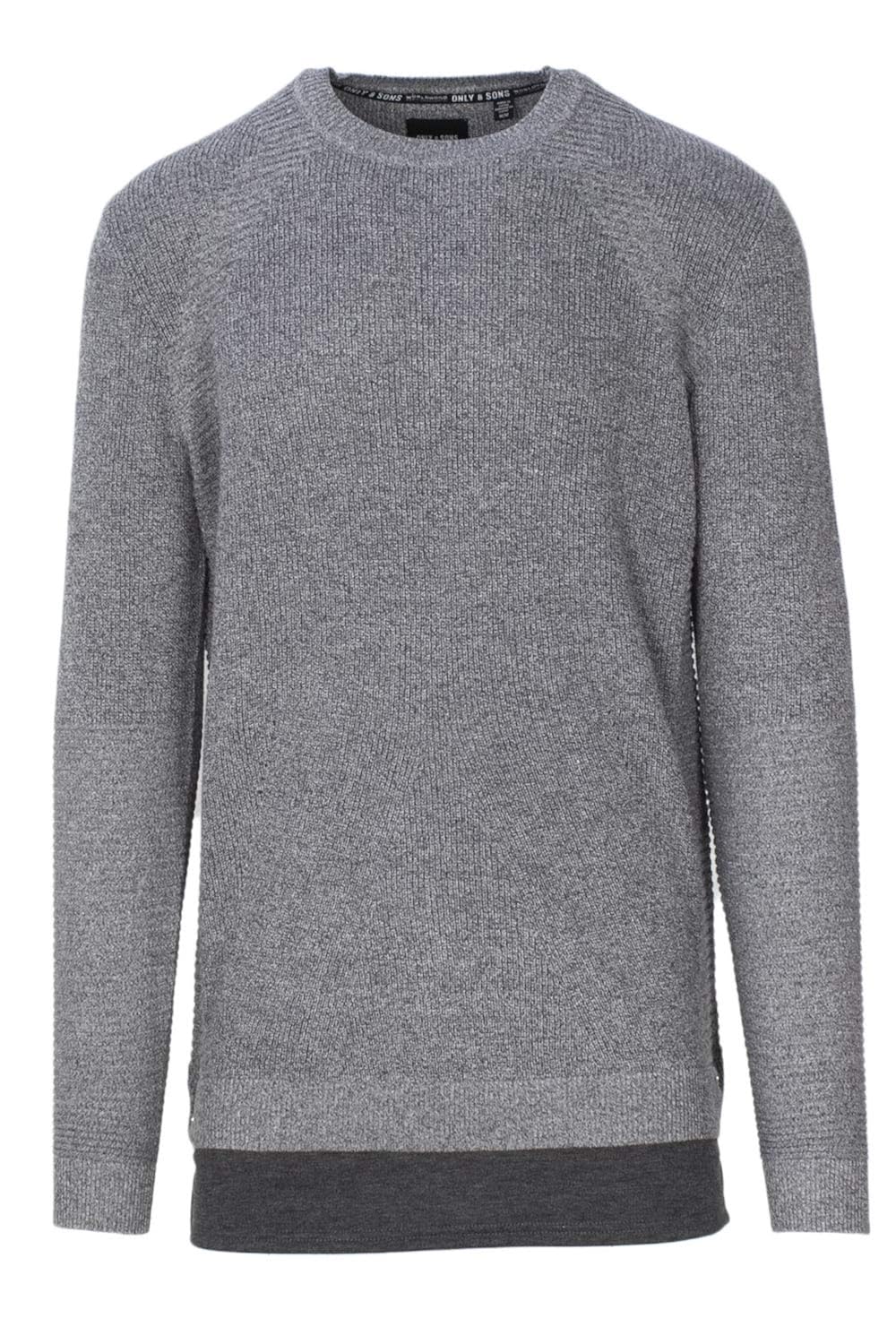 only & sons 男人 22010952grey 灰色 棉 毛衣/意大利直邮【亚马逊