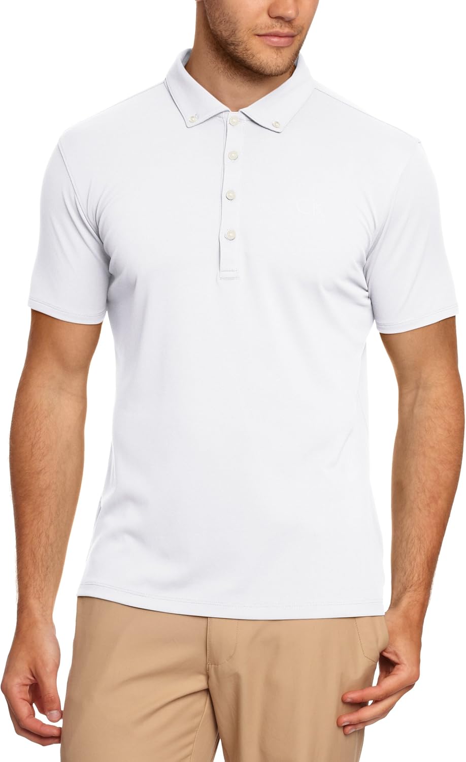 calvin klein 卡尔文·克莱恩 男士 ck tech 珠地布 polo 衫 白色 xl