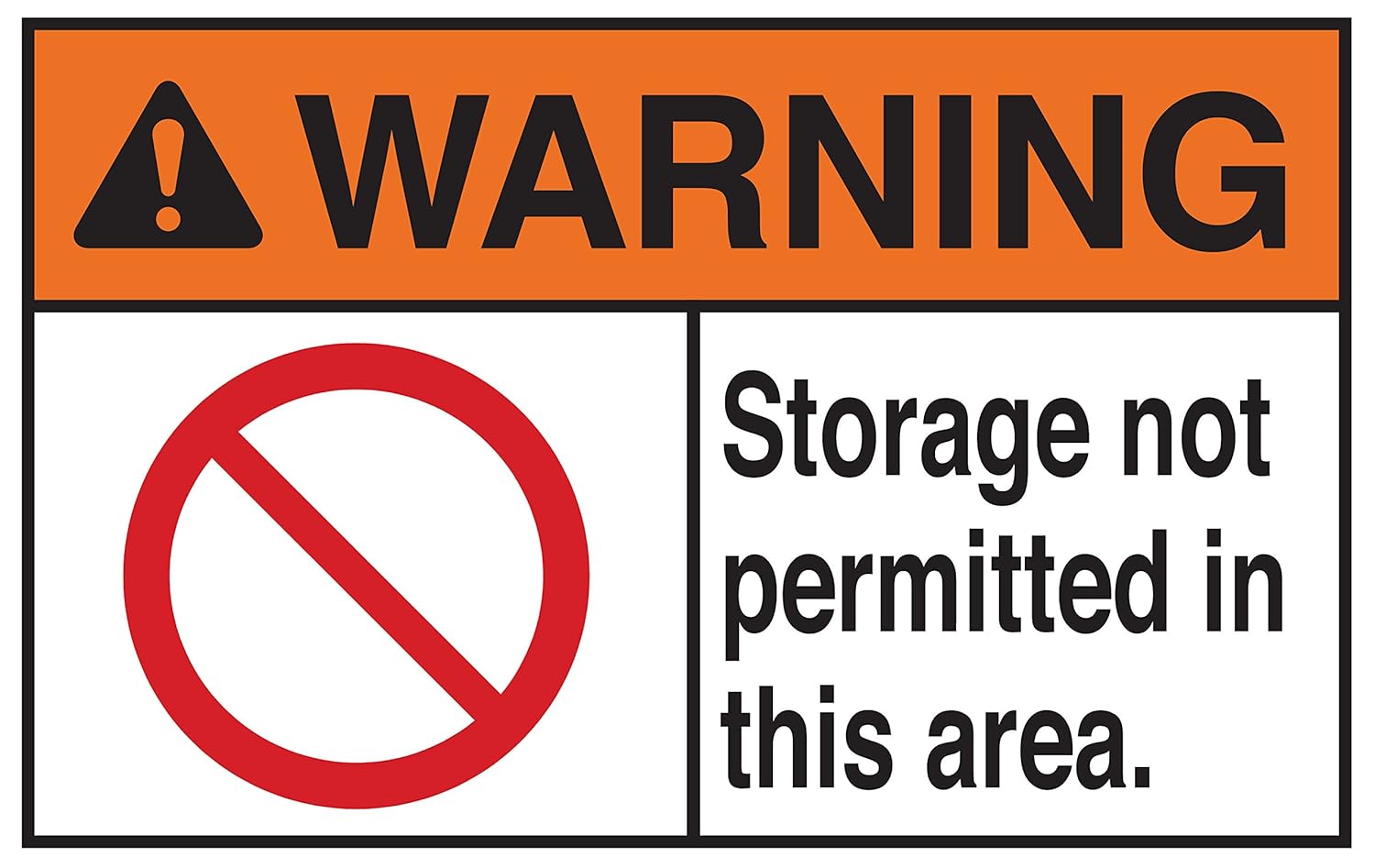 brady 145249 聚酯纤维"warning storage not allowed in this area."