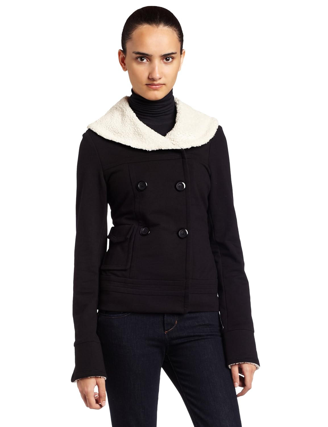 sanctuary clothing 女式 hansel 夹克 黑色 medium