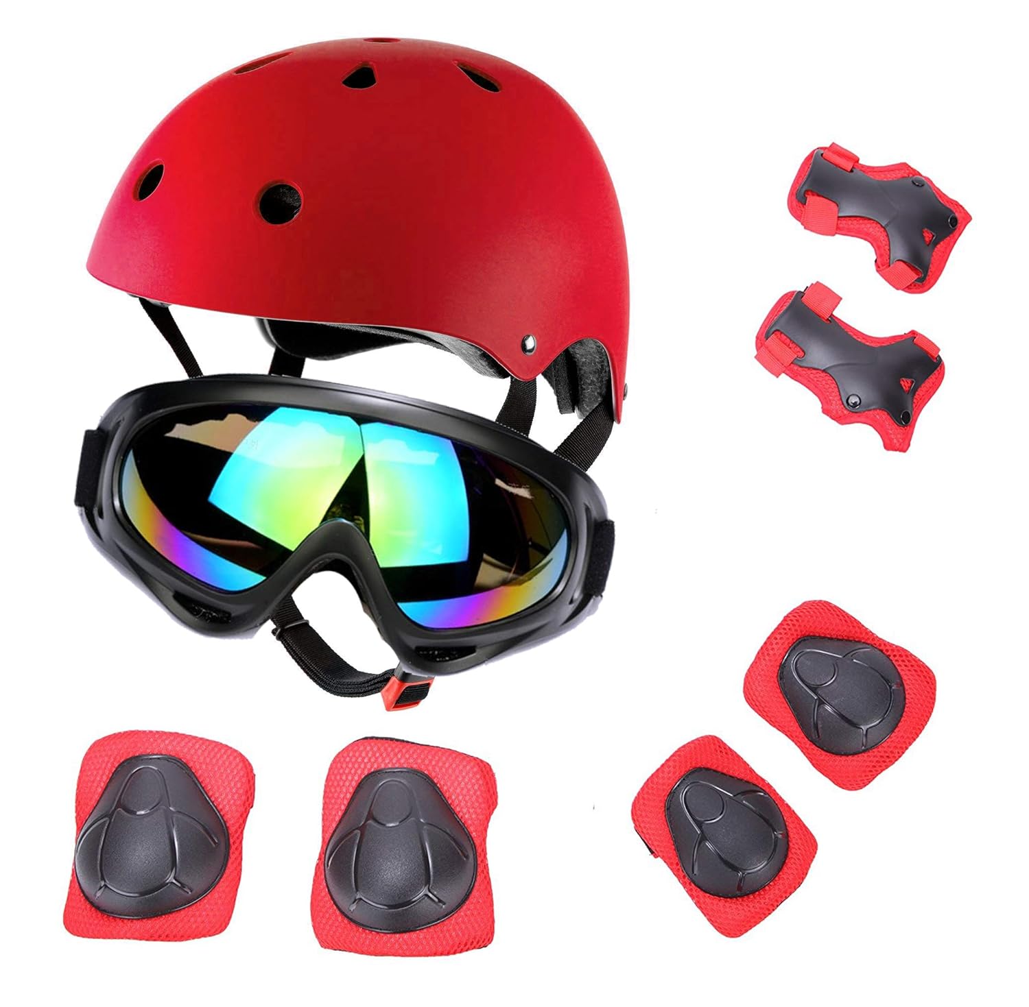 diluma 儿童防护装备套装,7 件运动*设备可调节儿童头盔及膝肘部护