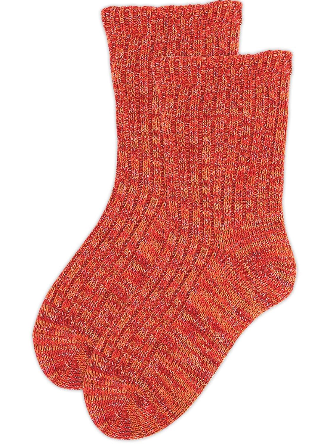 naigai concept *贴身丝2层编织羊毛线袜子 红色 日本 m-l-(日本サイ