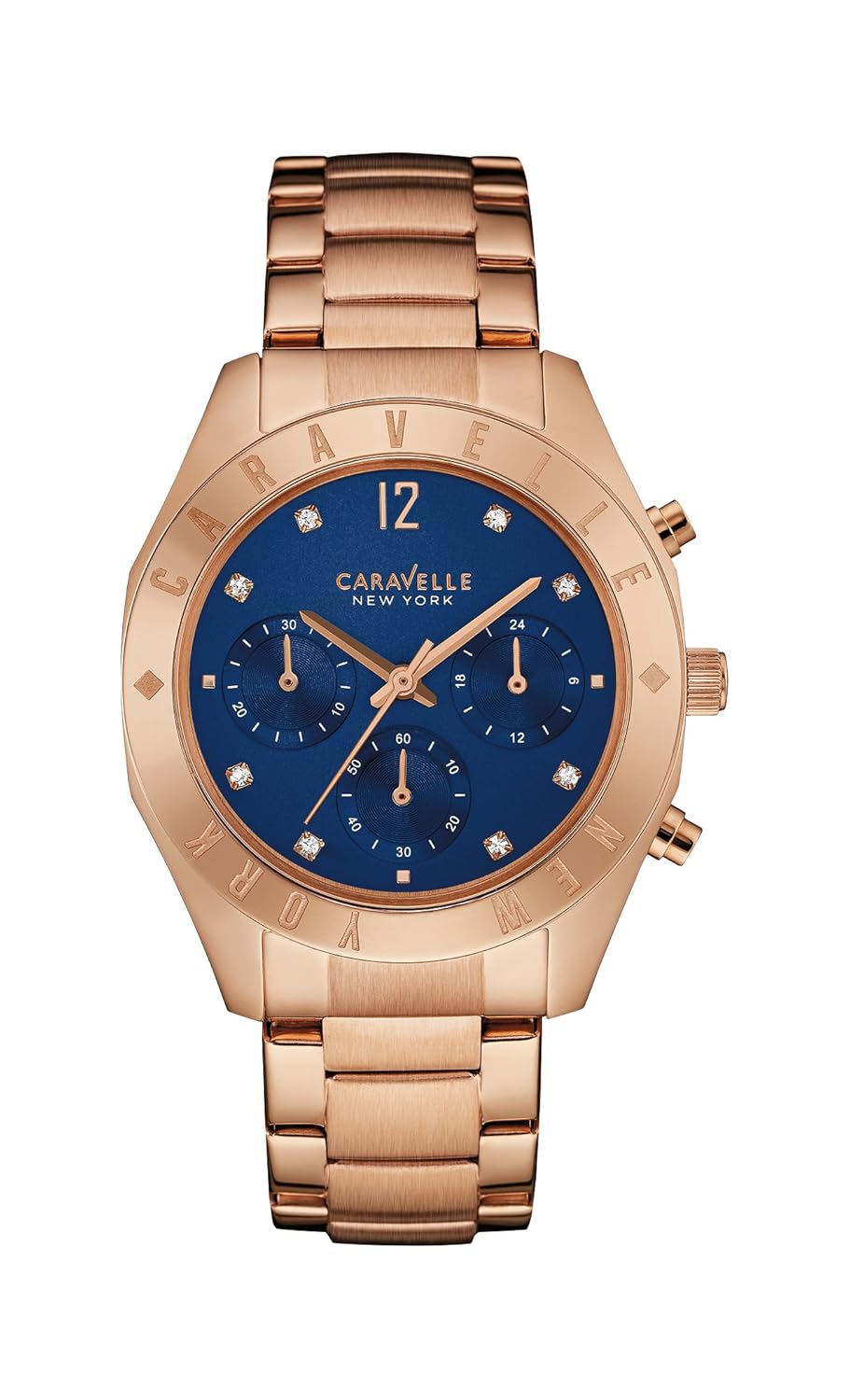 caravelle new york 44l192 ladies boyfriend rose gold chronograph