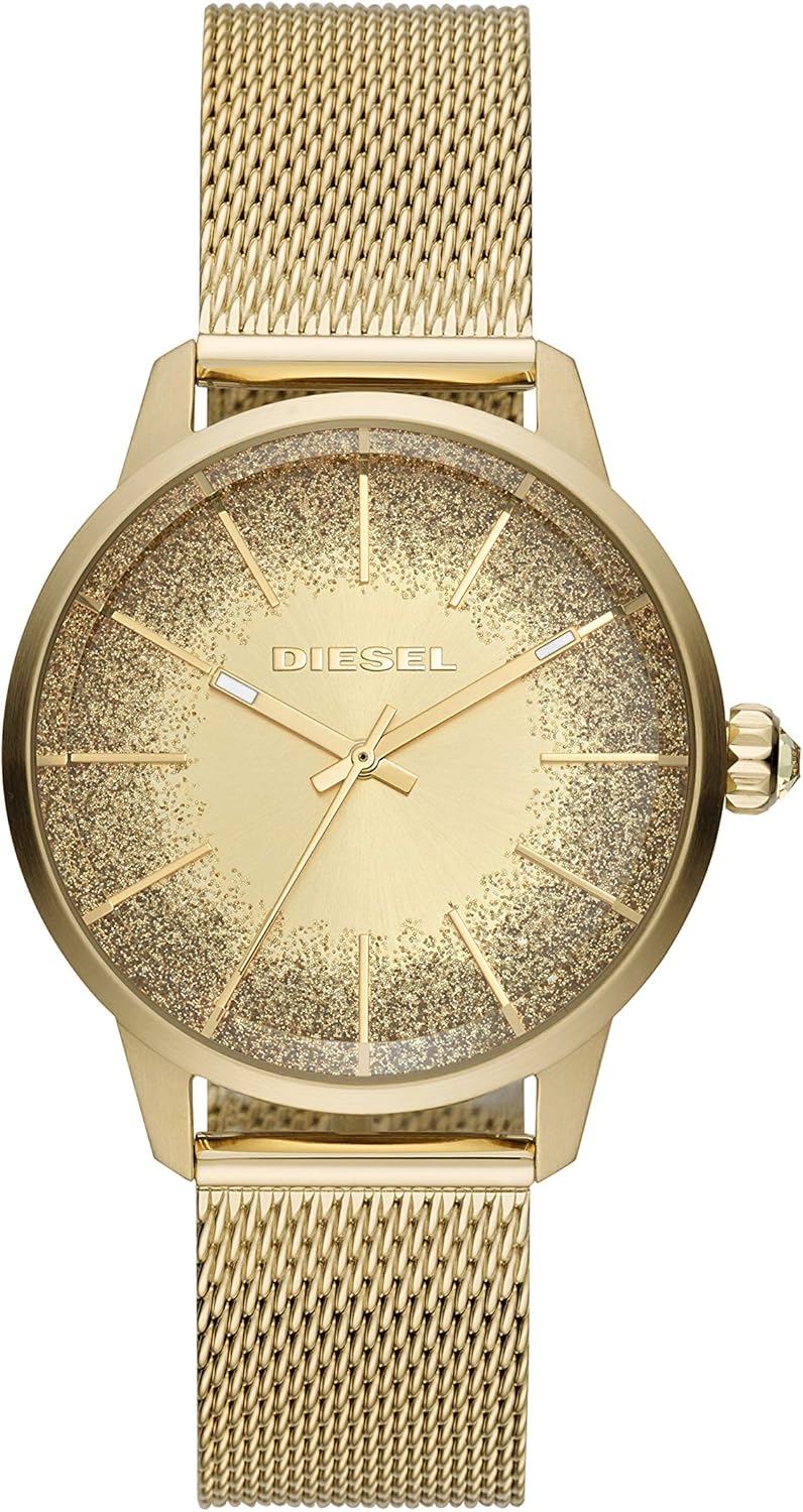 diesel 迪塞 女士模拟石英手表不锈钢表带 dz5591