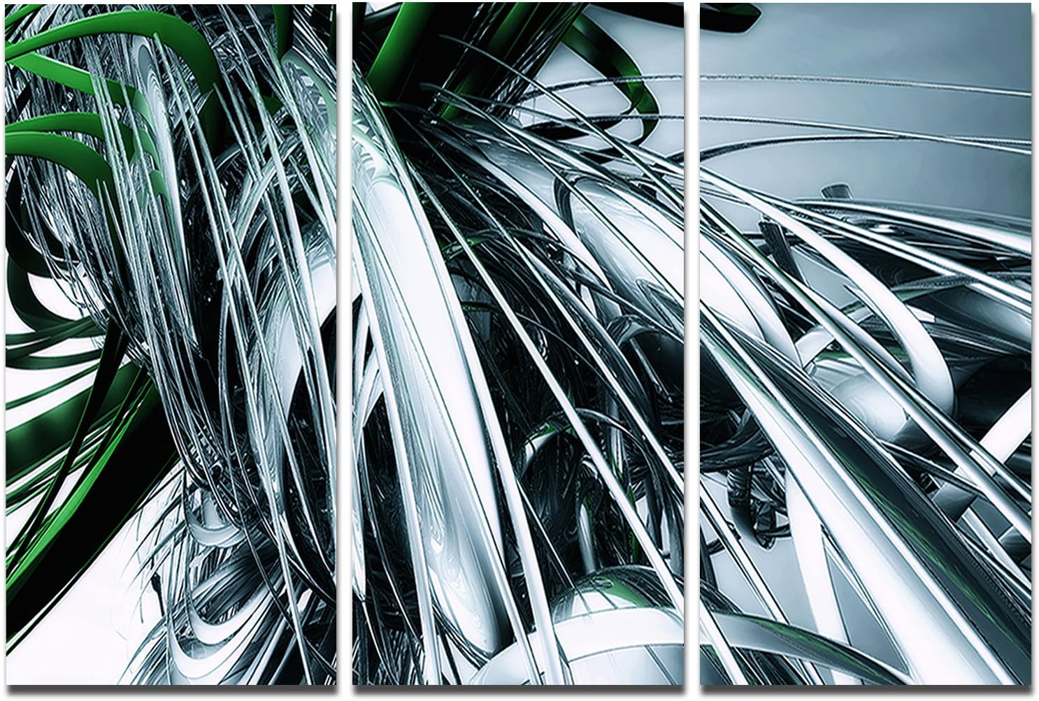 design art designart 3d 抽象艺术绿色黑色抽象数字艺术金属墙壁艺术