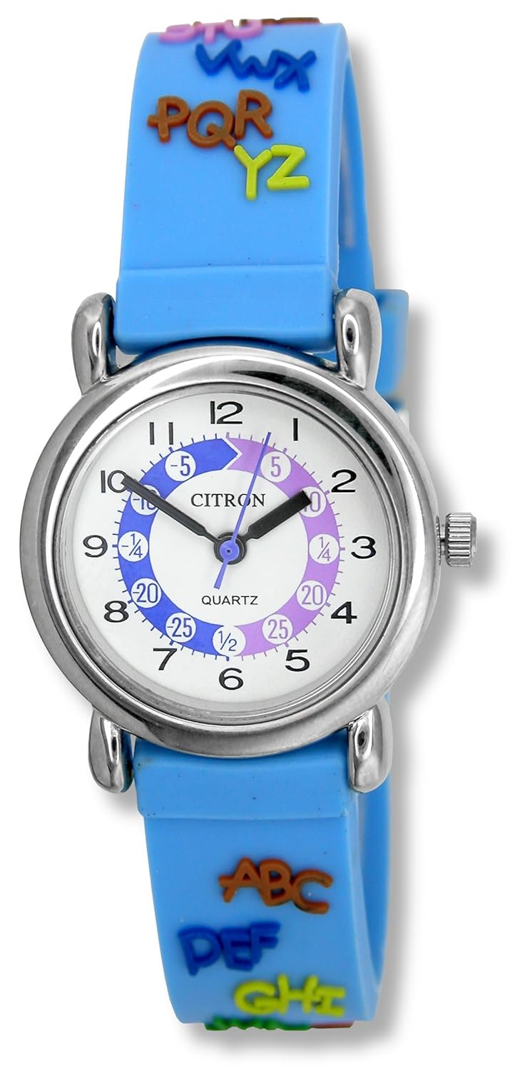 citron kid015 kids blue alphabet time teacher watch