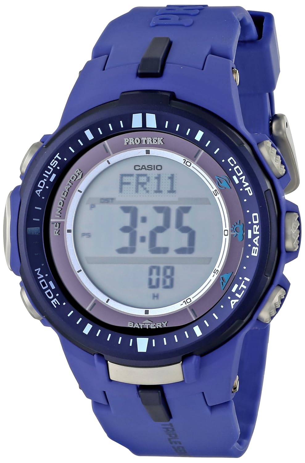 casio 卡西欧 男式 prw-3000-2bcr pro trek 数码显示屏石英蓝色手表