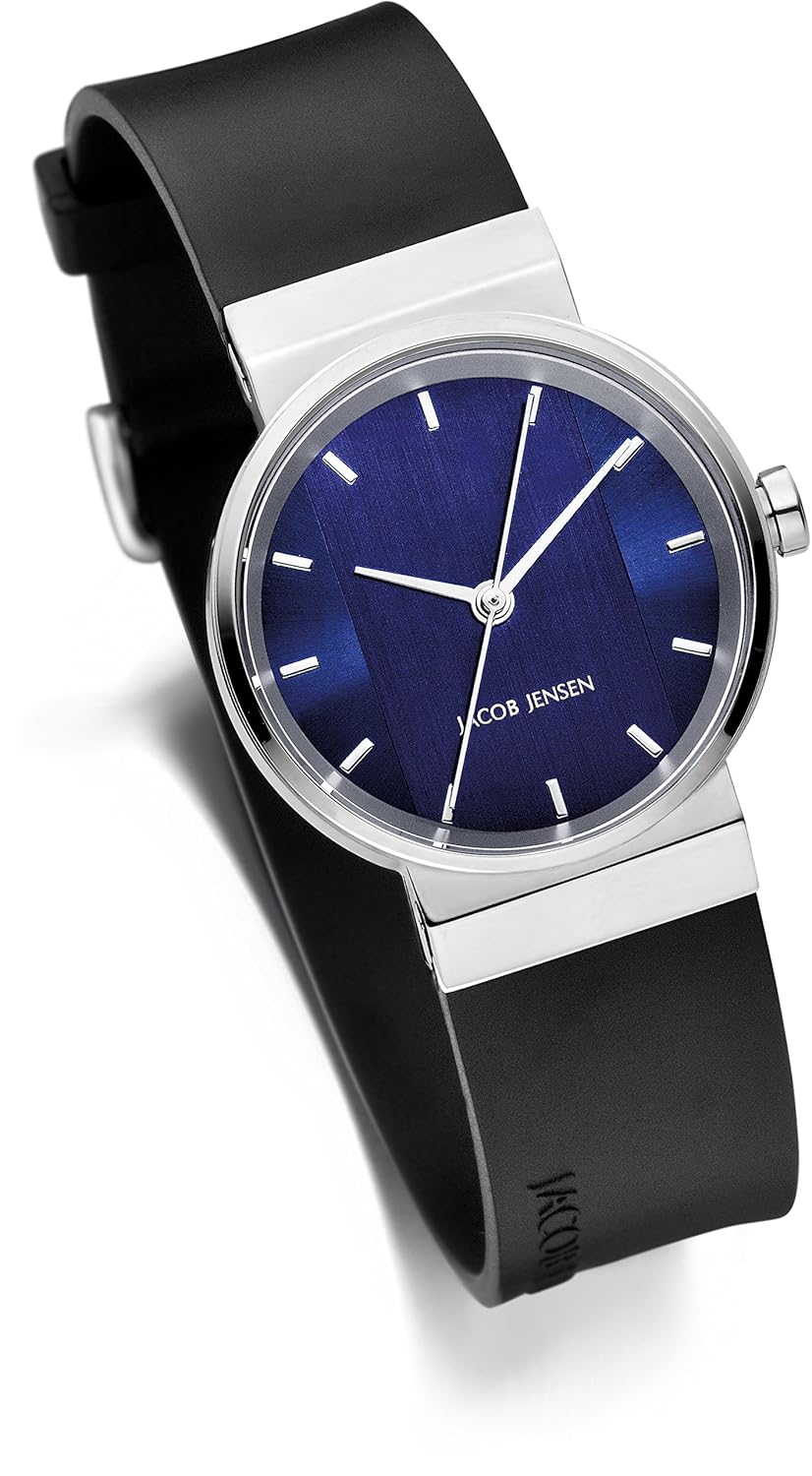 jacob jensen 成人男女通用模拟石英手表橡胶表带 jj749