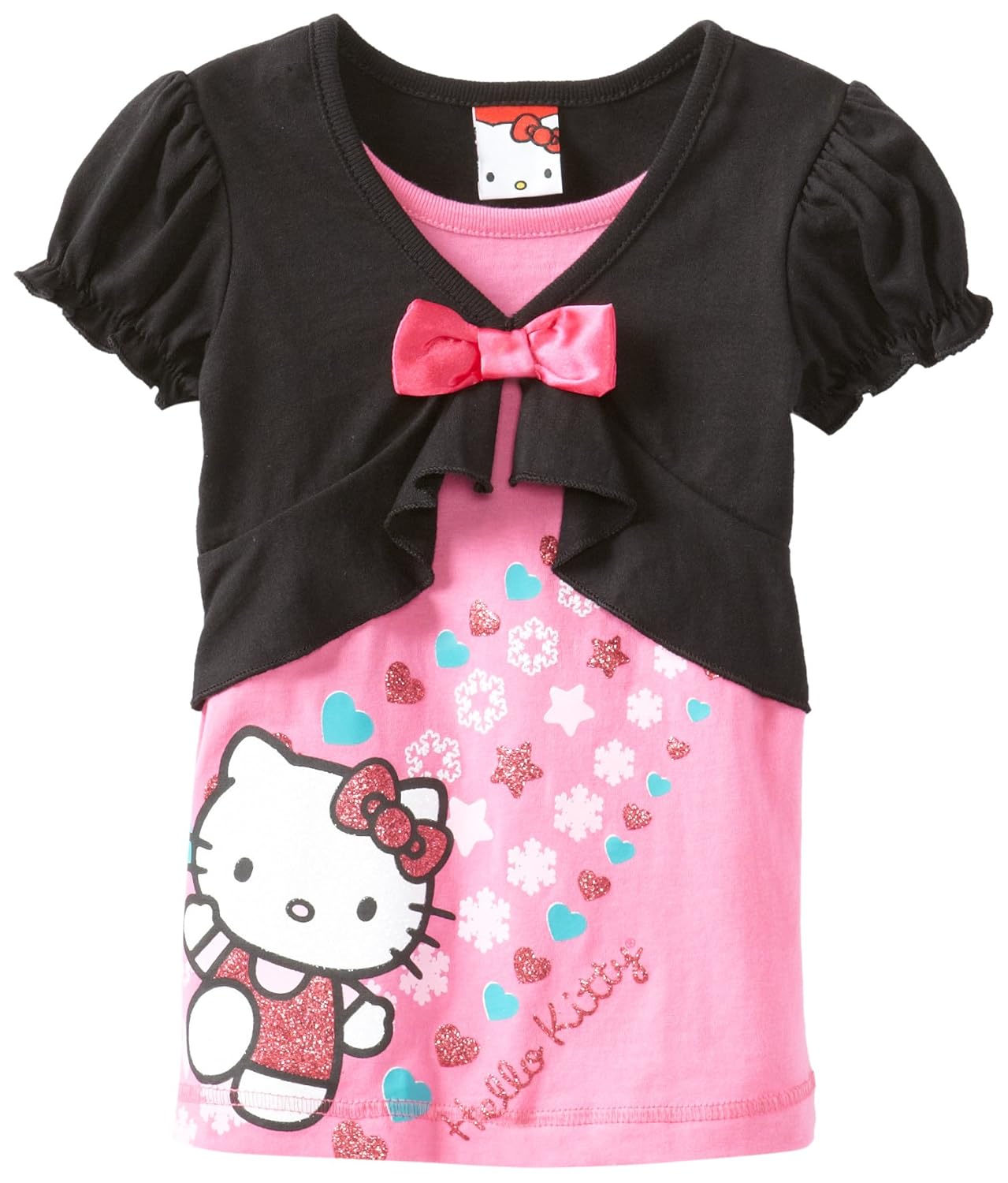 hello kitty 女童短袖披肩上衣 粉色 4