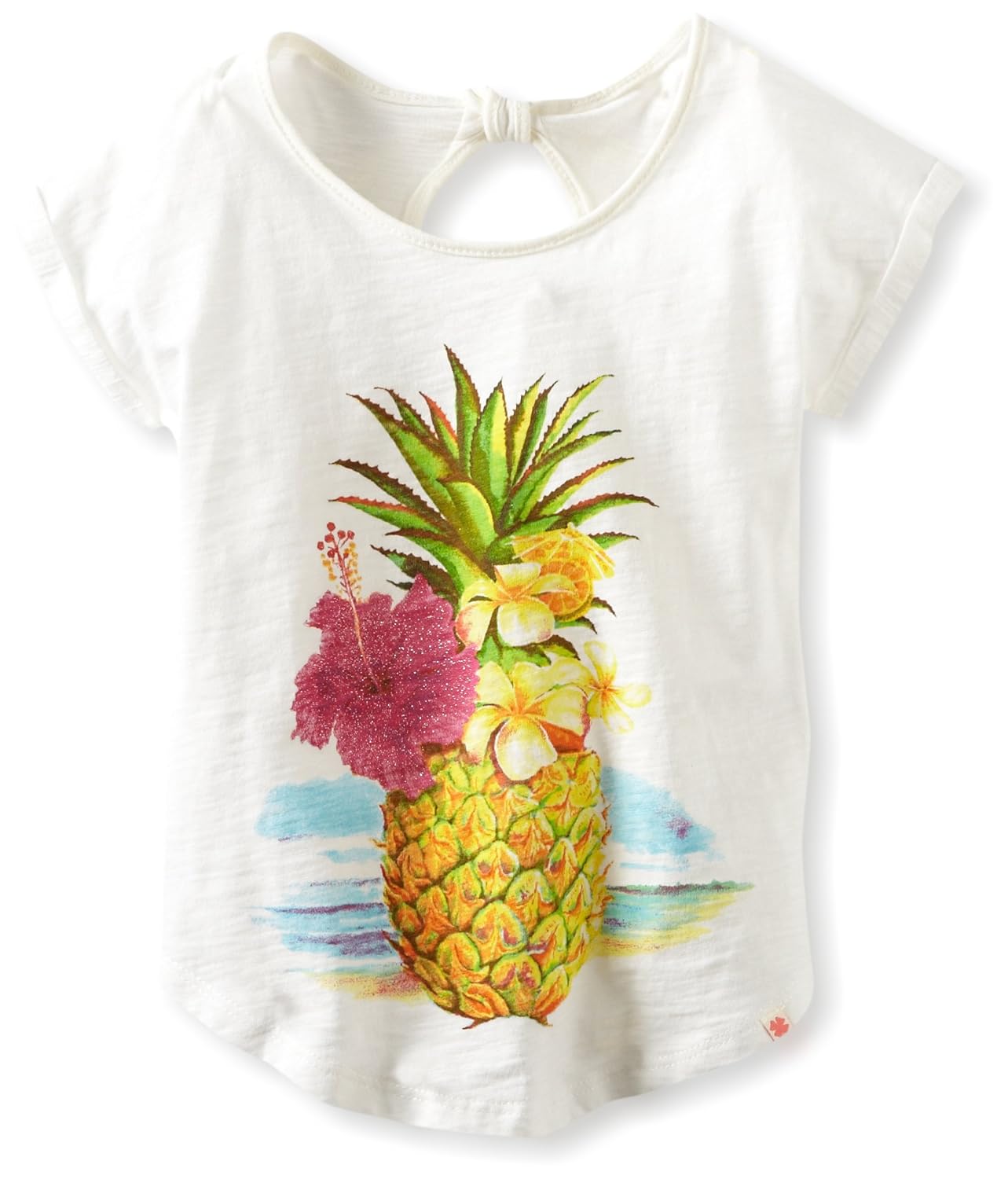 lucky brand 小女孩菠萝 t 恤 白色 6x