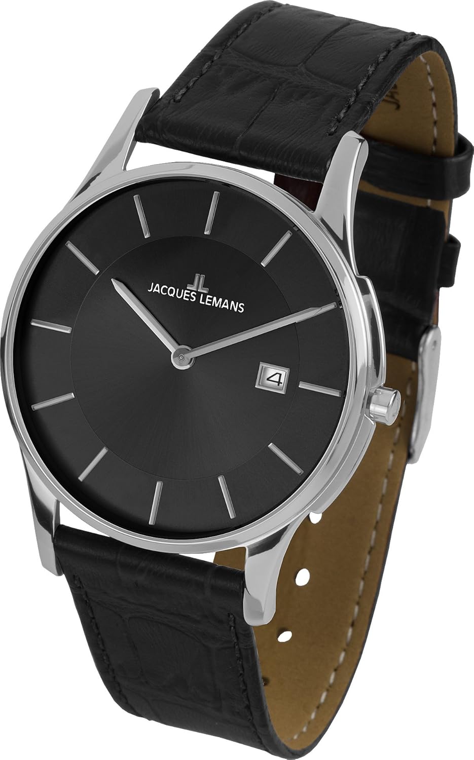 jacques lemans 中性款手表伦敦1 – 1777b analogue 显示和金色皮革