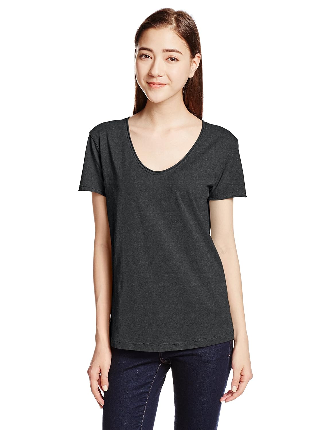 azul by moussy 随行杯天竺棉低圆领剪切 po 黑 s