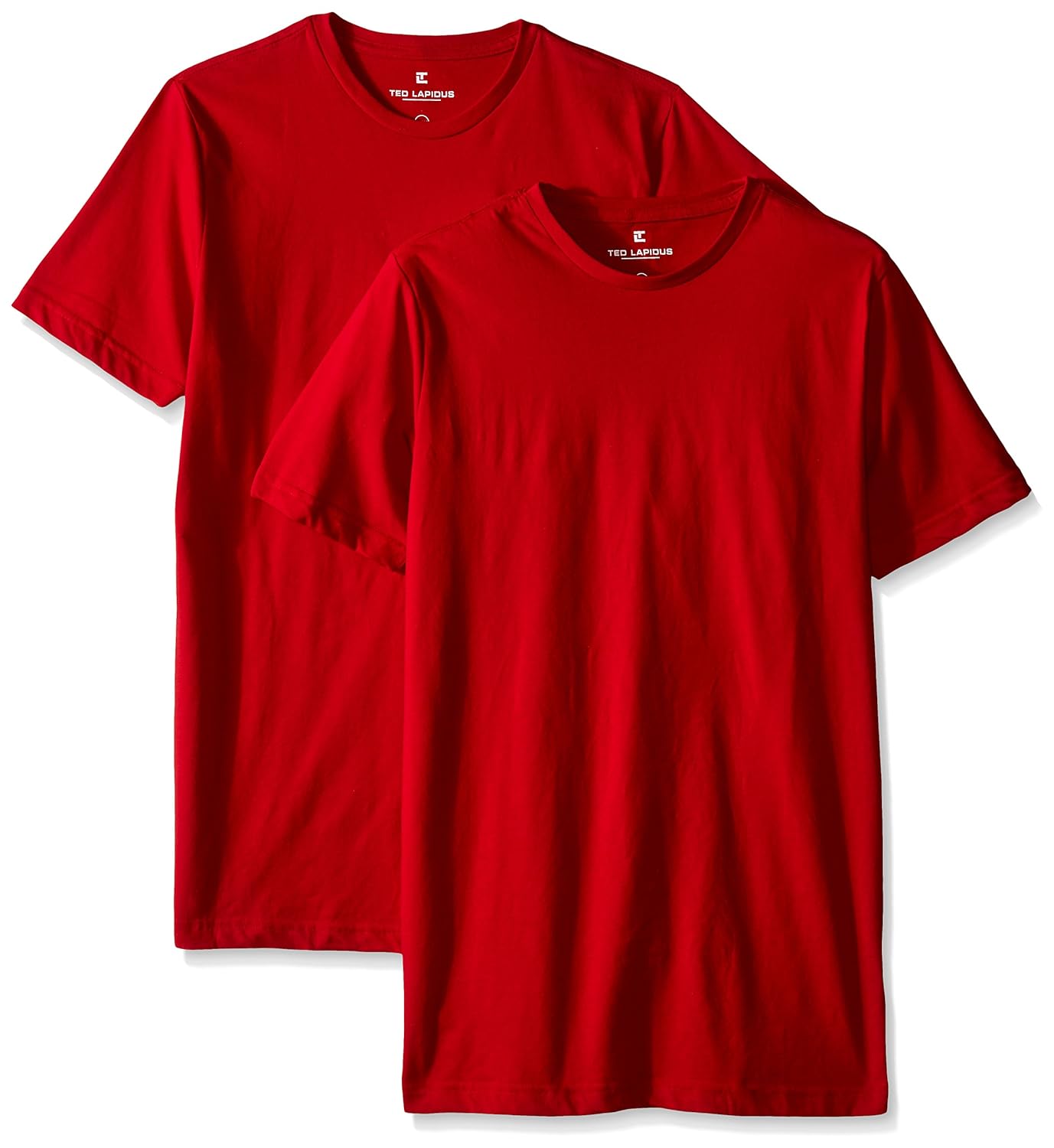 2件装男式 ted lapidus 圆领棉短袖 t 恤 / t 恤 红色 small