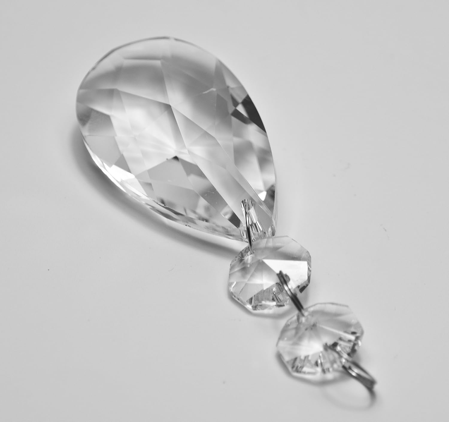 多合一透明水晶枝形吊灯泪珠吊坠悬挂花环珠吊灯窗帘带大号泪珠 diy