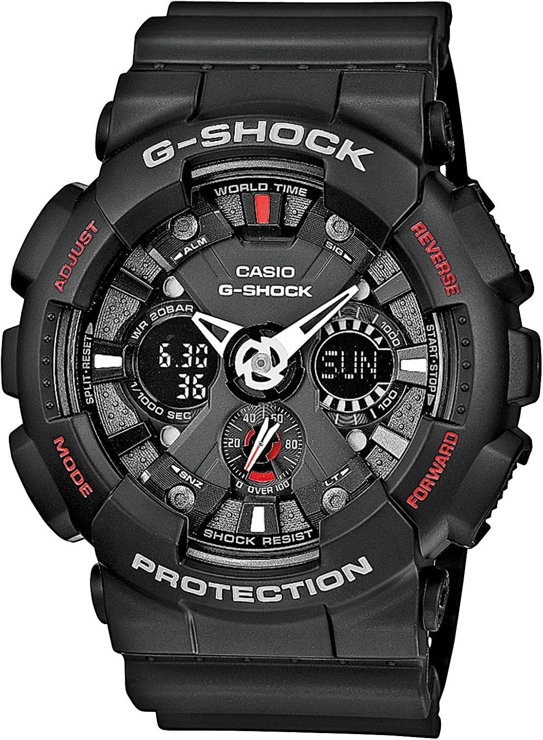 casio x-l combiga120-1a analog-digital 黑色 2351556 sport