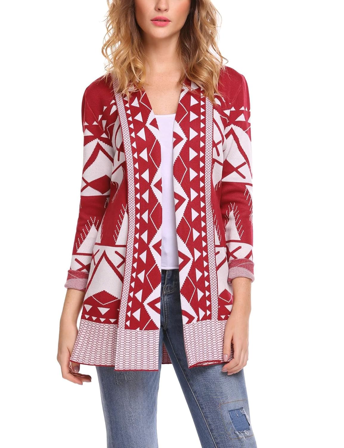 bulges 女式开衫毛衣 长袖 翻领 柔软针织外套